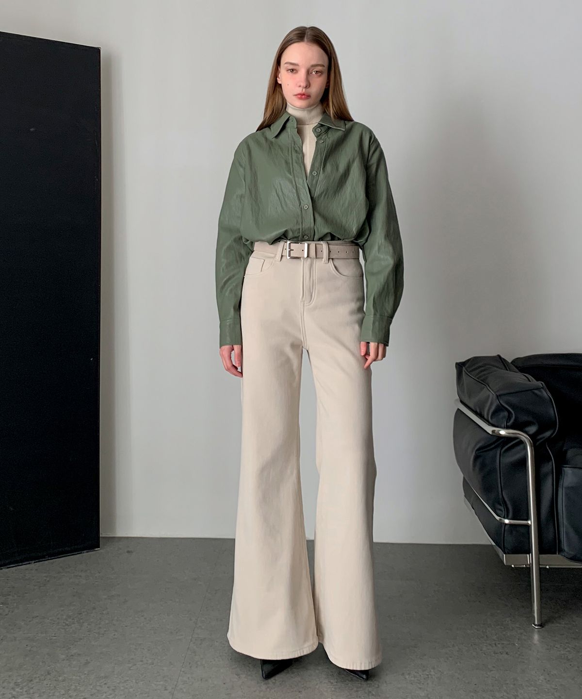 바스카라(VASCARA) [Fleece-lined] Toff Faux Leather Shirt (3colors)
