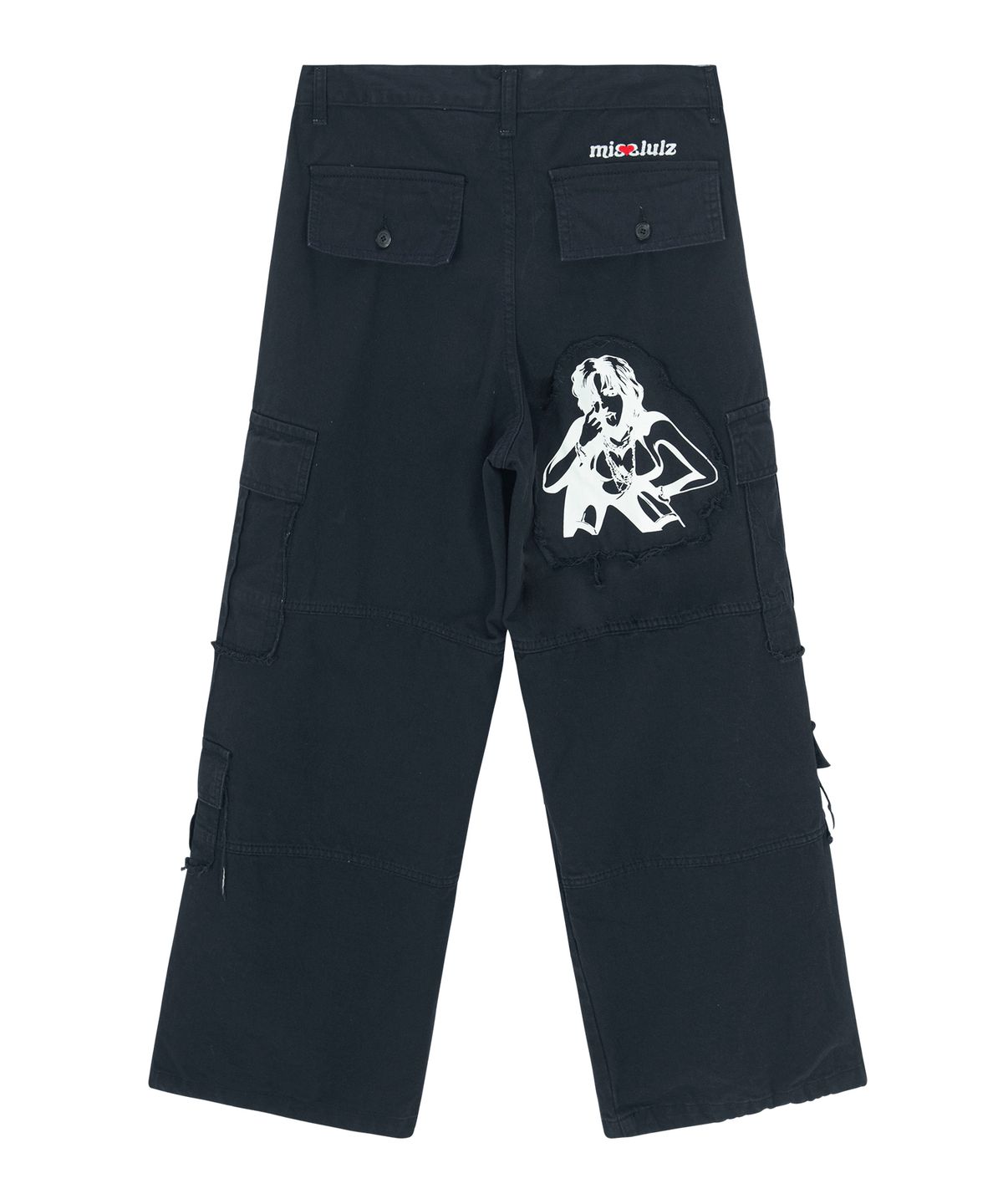 미스룰즈(MISSLULZ) Destroyed Cargo Pants Black