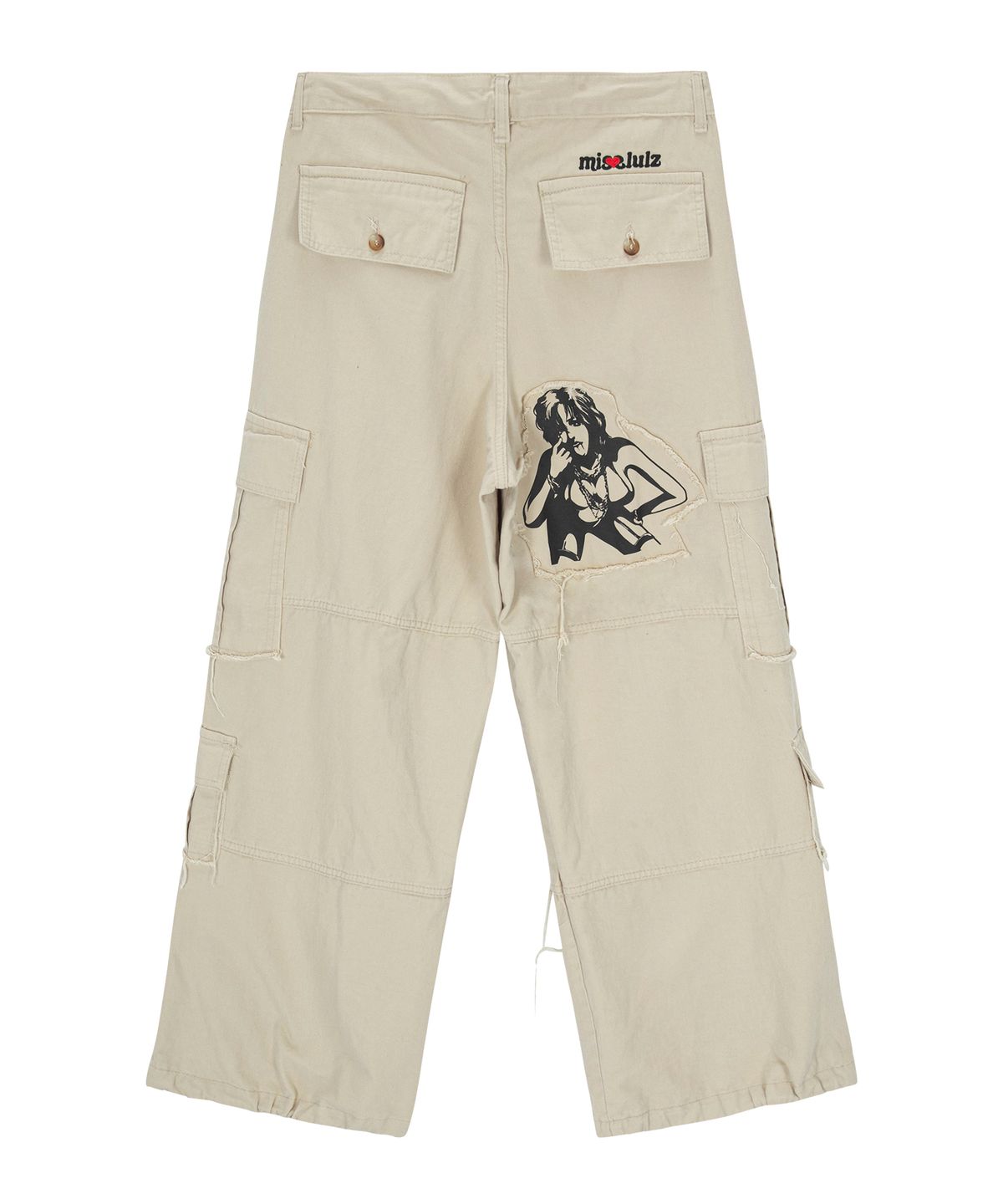 미스룰즈(MISSLULZ) Destroyed Cargo Pants Beige