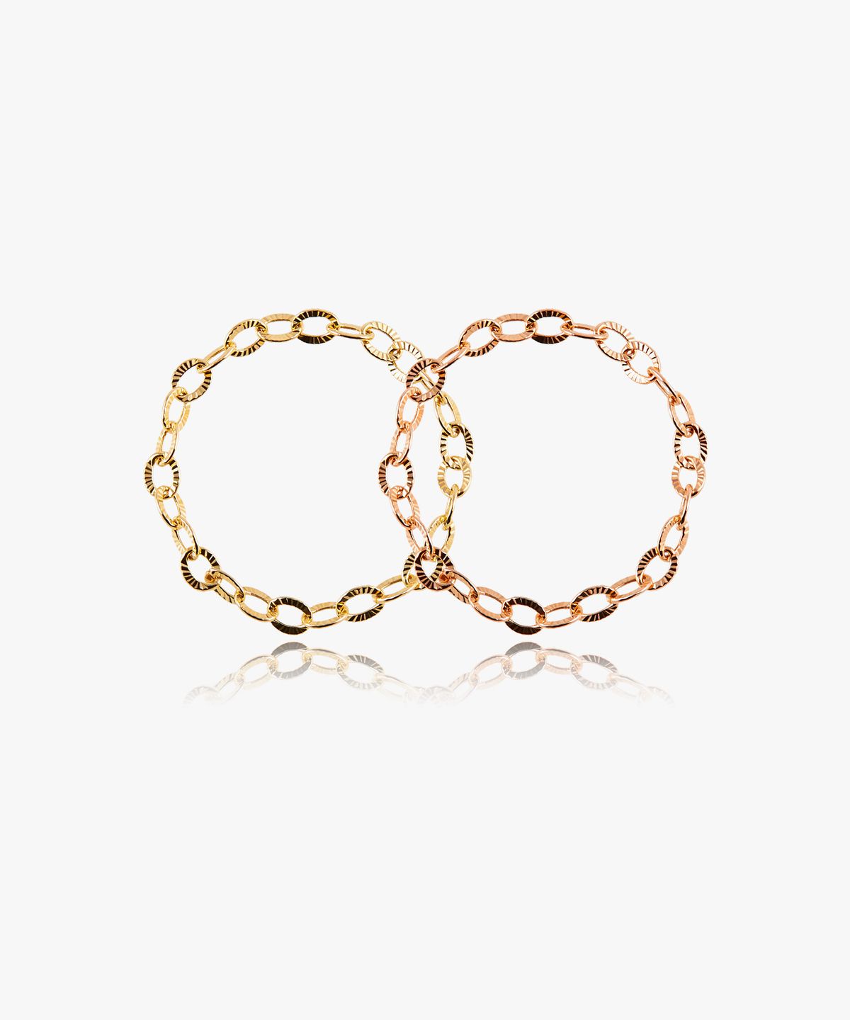 엘렌쥬얼리(HELENE JEWELRY) 14K 할로우 가리비 컷팅 타원 체인 반지