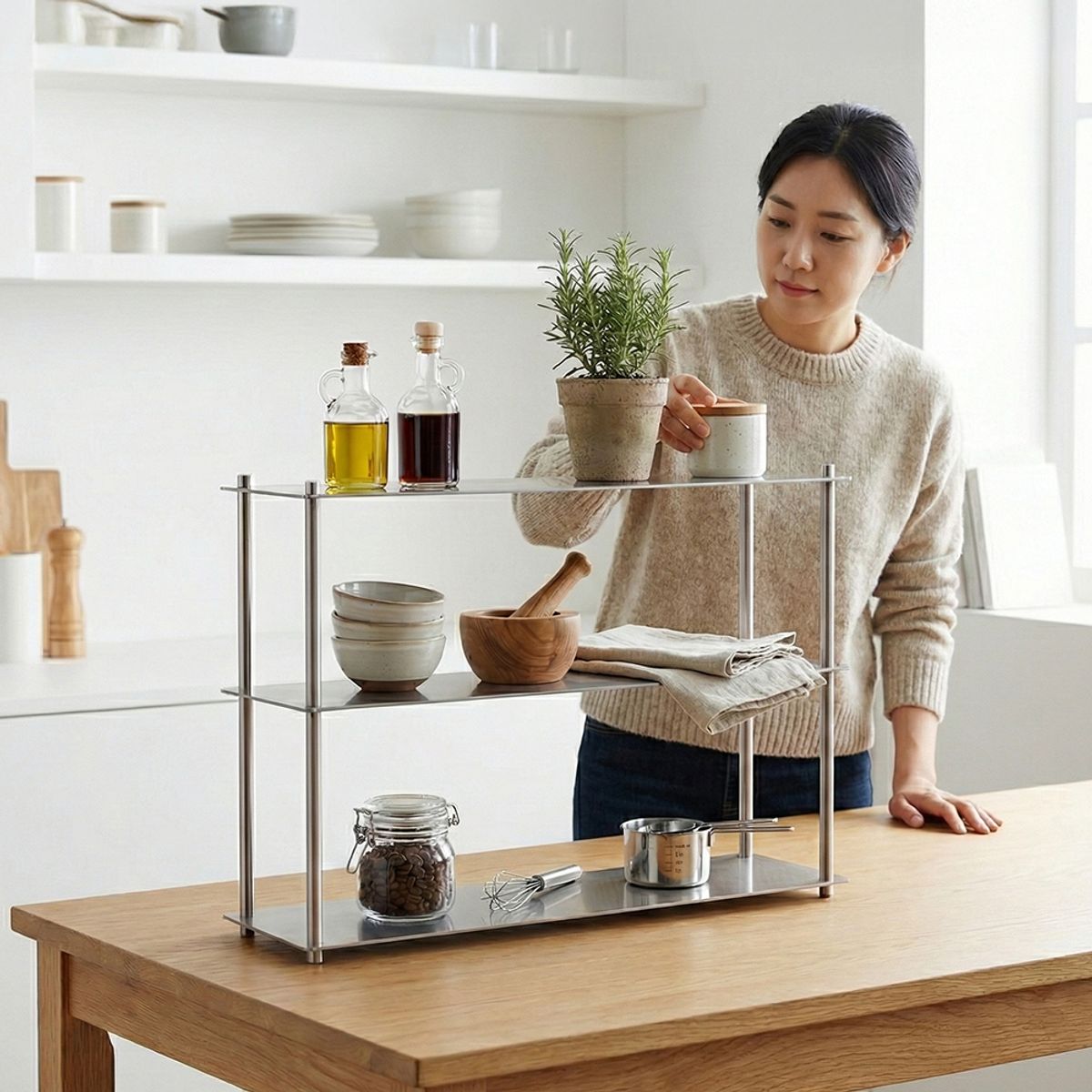 와이디몰(YDINC) 미드센추리 모던 메탈 오브제 선반 B형 2단 쇠테리어
