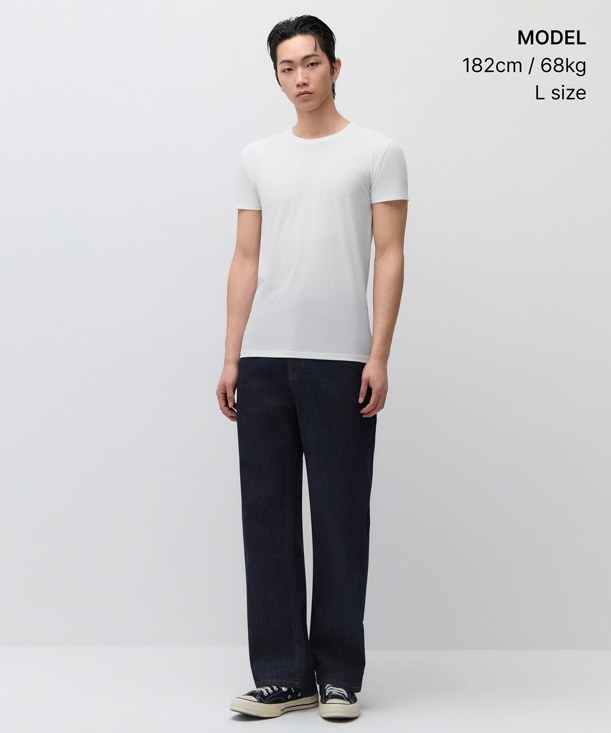 무신사 스탠다드(MUSINSA STANDARD) [쿨탠다드] 메시 크루 넥 언더셔츠 [화이트]