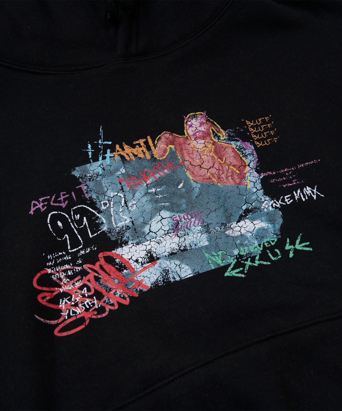 스티그마(STIGMA) [STGM youth] GRUNGE HOODIE BLK