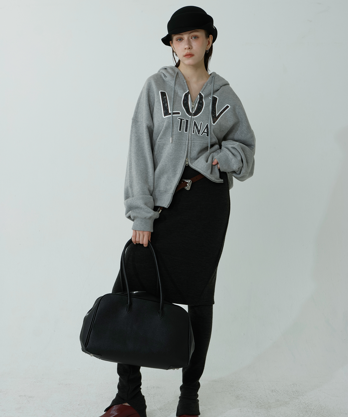 러벤티나(LOVENTINA) 레깅스 스칸트 팬츠_차콜
