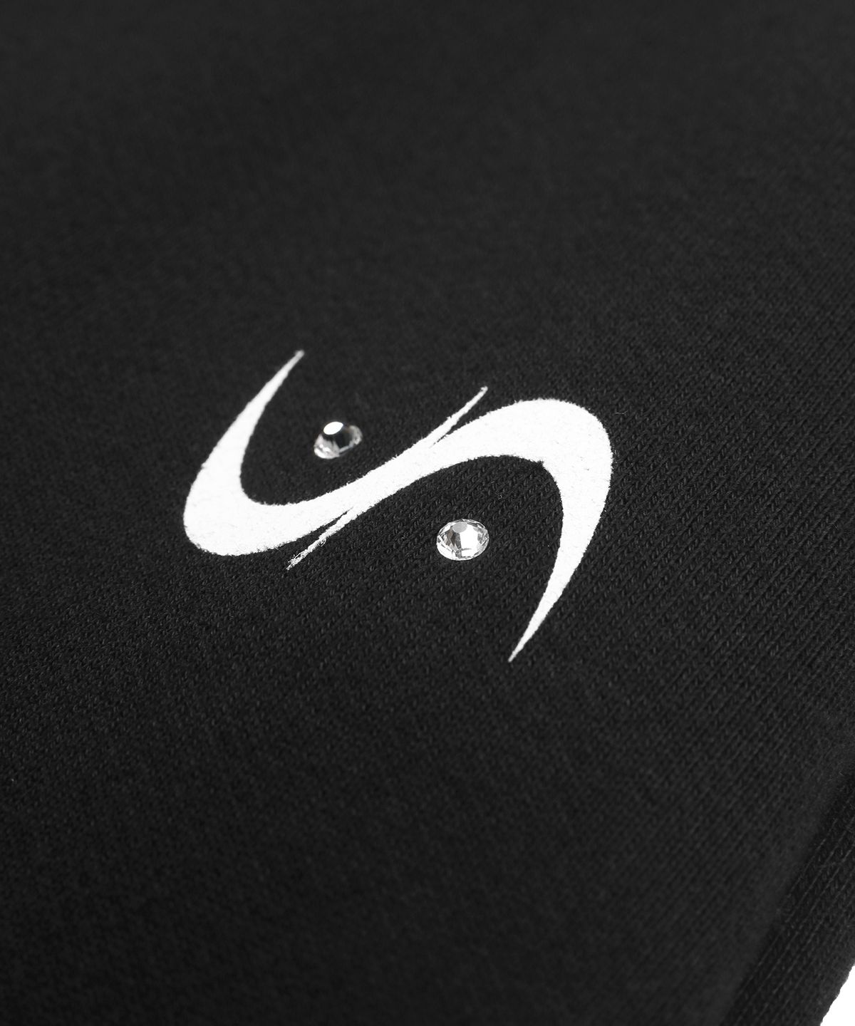 언노운컴노멀(UNKNOWNCOMENORMAL) Symbol Crystal Sweat Pants [BLACK]