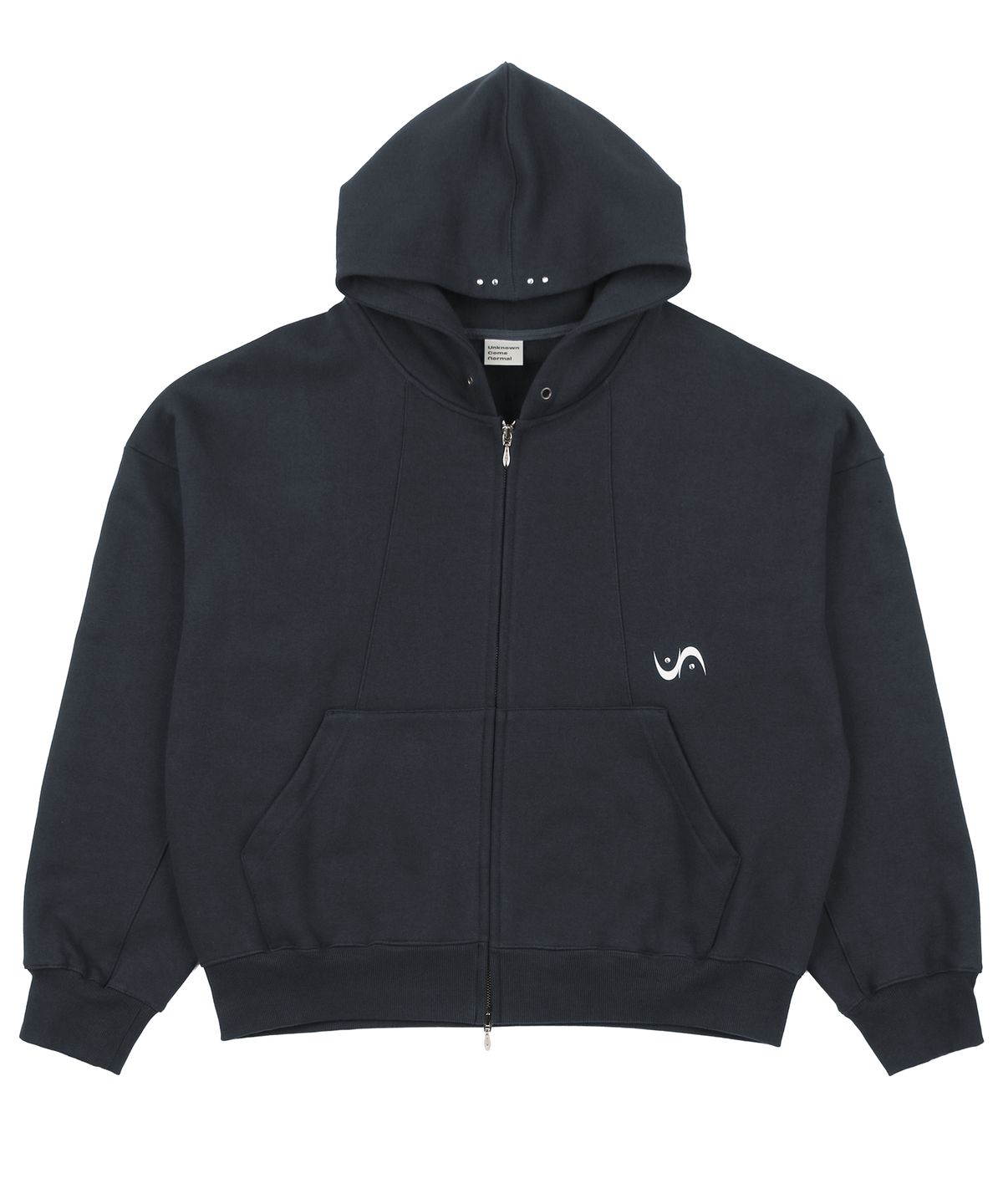 언노운컴노멀(UNKNOWNCOMENORMAL) Symbol Crystal HD Zip Up [CHARCOAL]