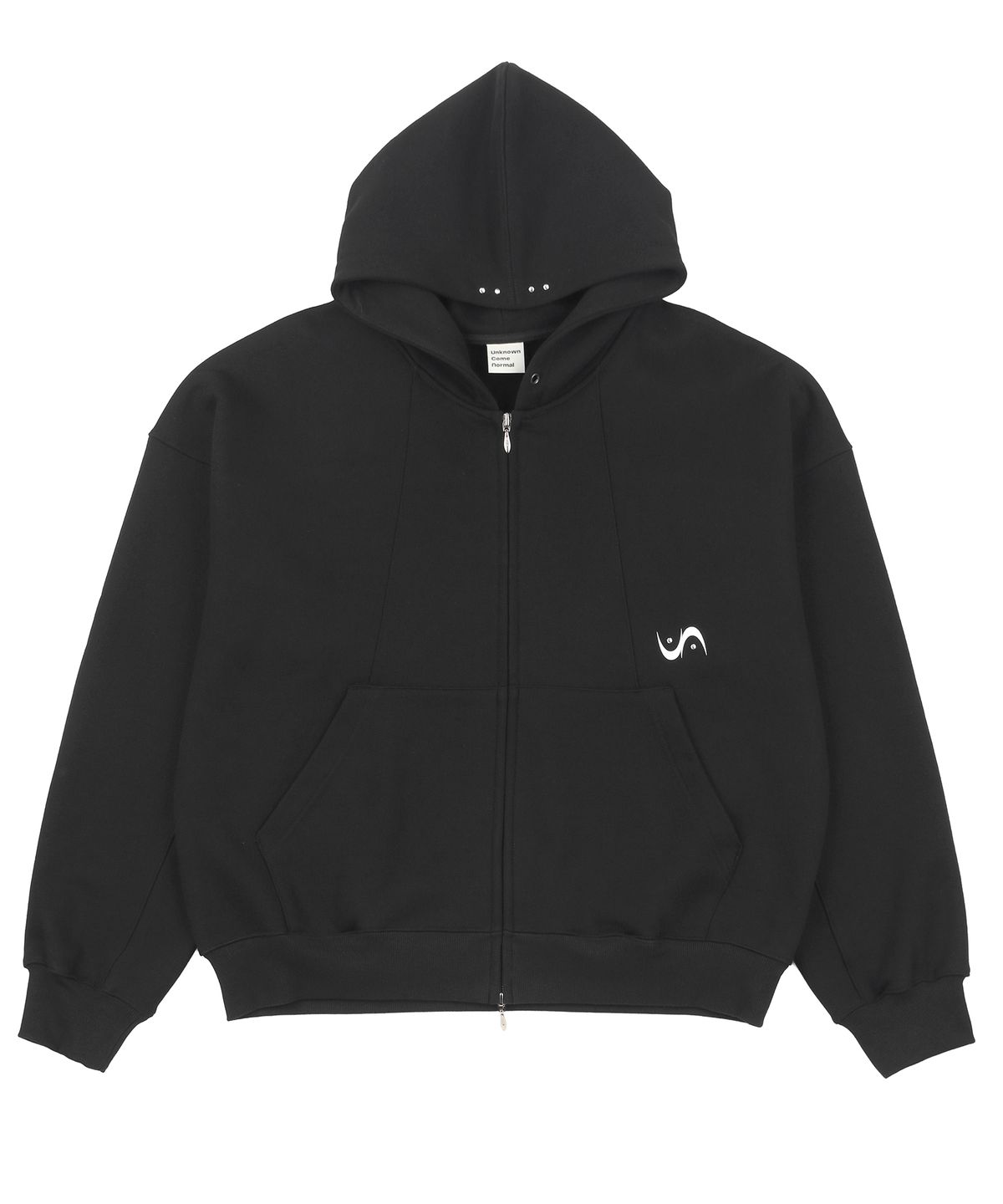 언노운컴노멀(UNKNOWNCOMENORMAL) Symbol Crystal HD Zip Up [BLACK]