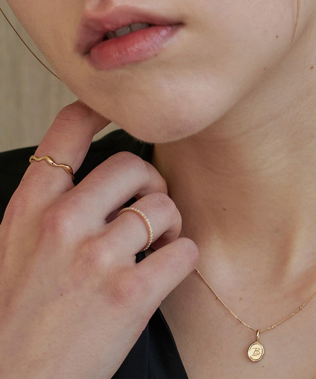 러비앤비(LOVEENB) [14K gold]  웨이브 플로우 반지