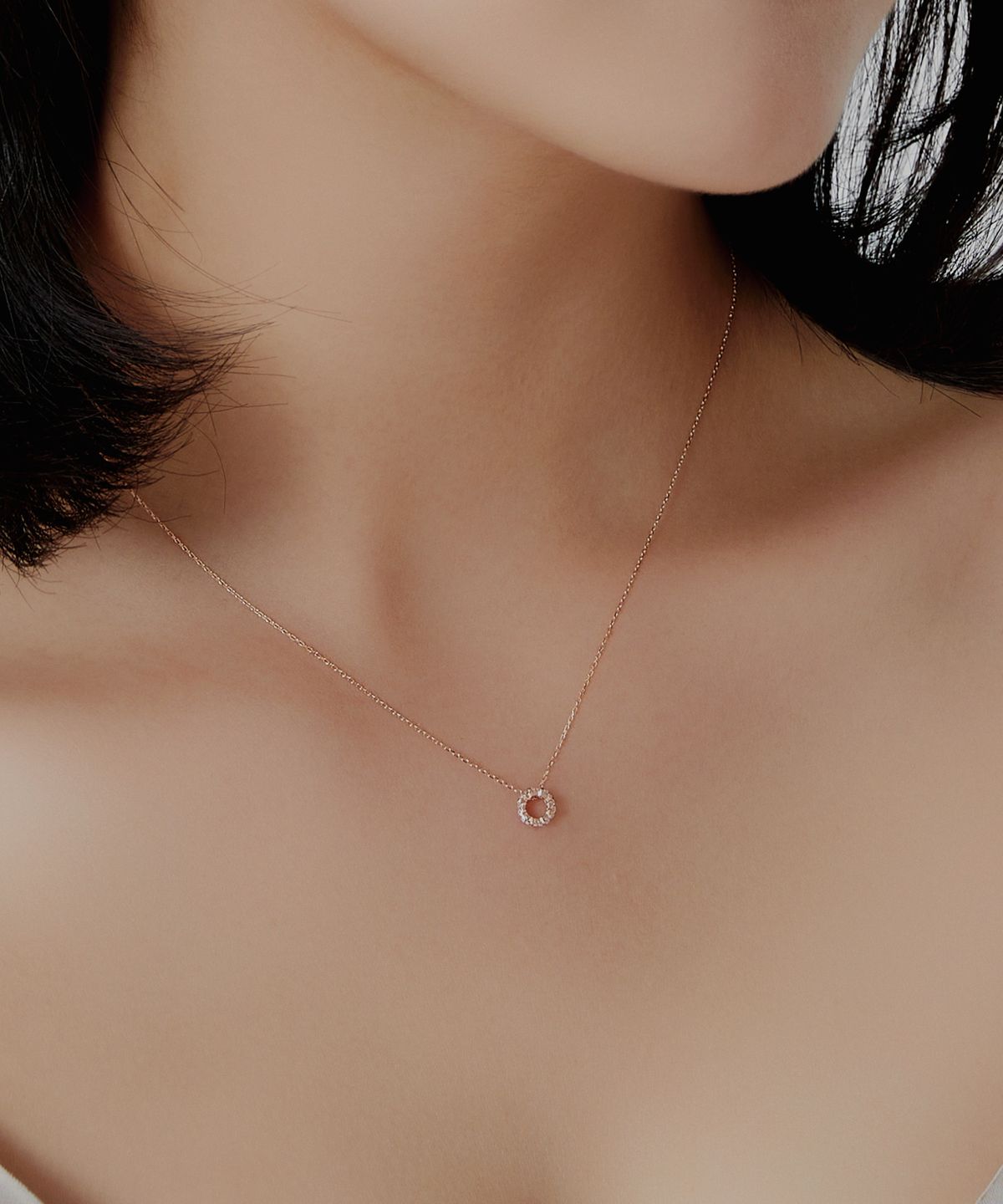 엘렌쥬얼리(HELENE JEWELRY) 14K 샤이니 큐빅 링 목걸이