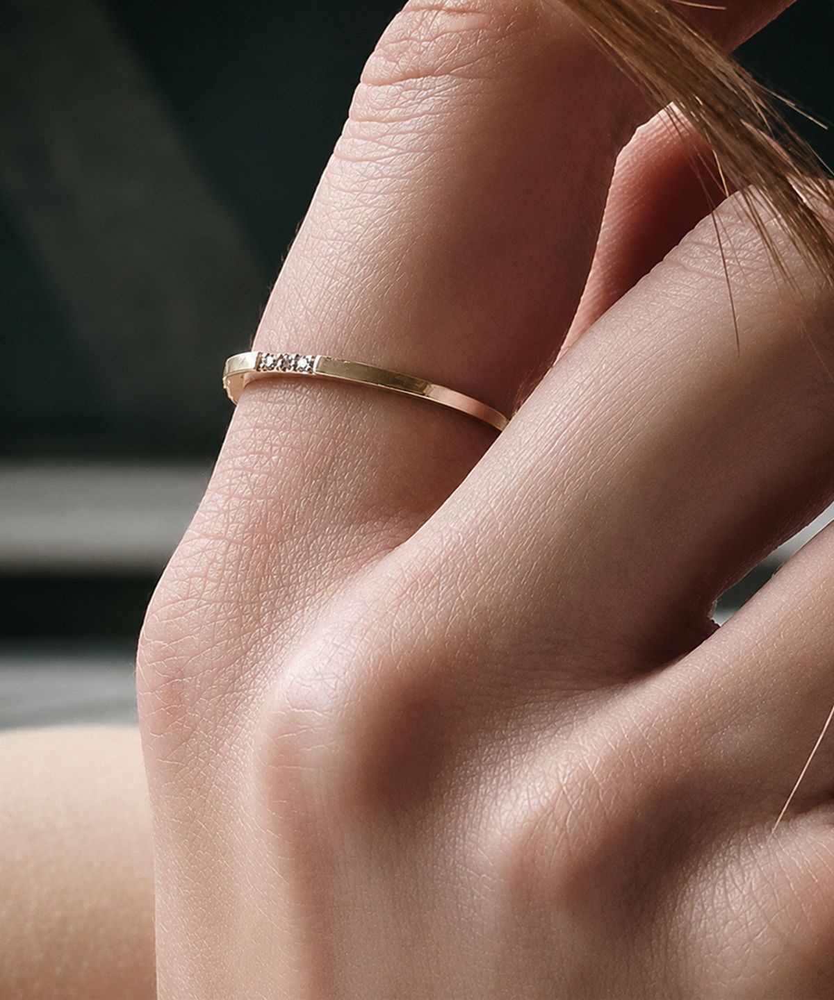 러비앤비(LOVEENB) [14K gold] 큐빅 매트 레이어드 반지