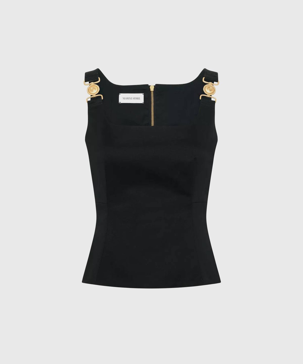 마린 세르(MARINE SERRE) (W) 워크웨어 슬리브리스 탑 블랙 WORKWEAR SLEEVELESS TOP BK99 BLACK