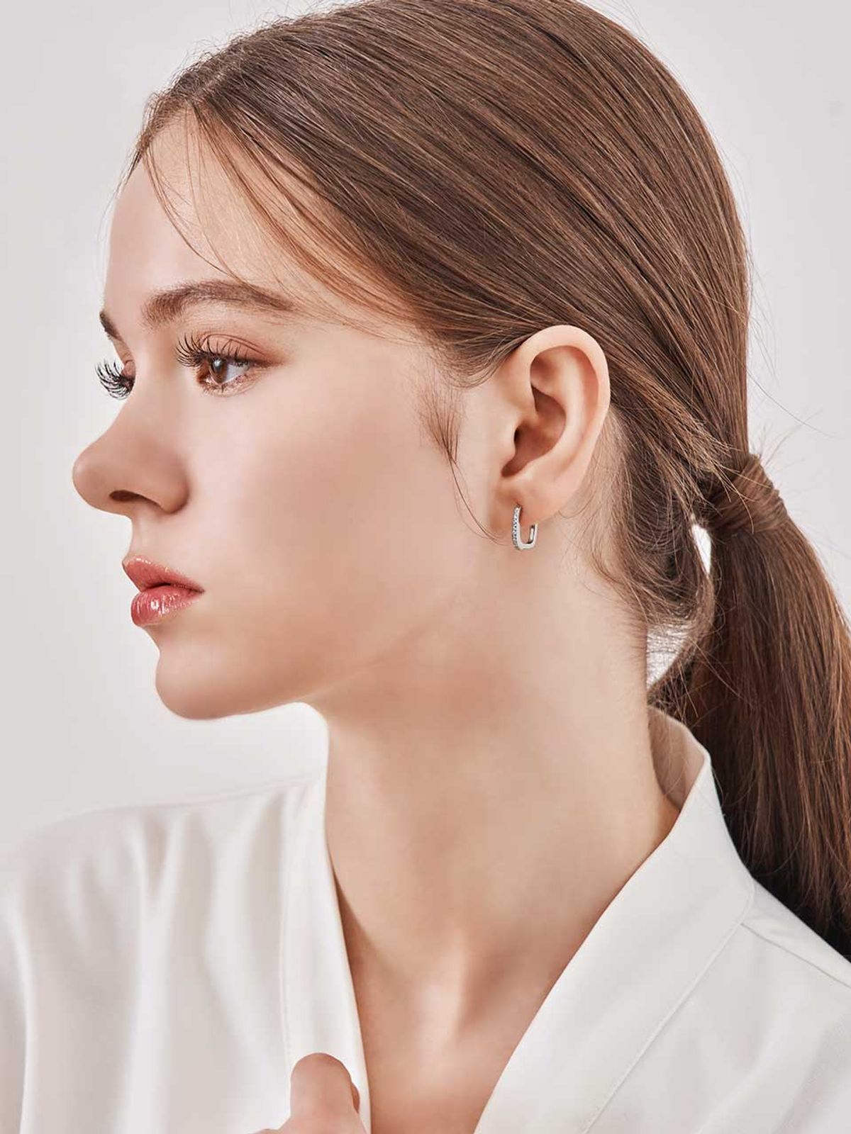 가이거주얼리(GEIGERJEWELRY) 스퀘어 라인 원터치 링 귀걸이 GISVEE135 (실버925 PIN)