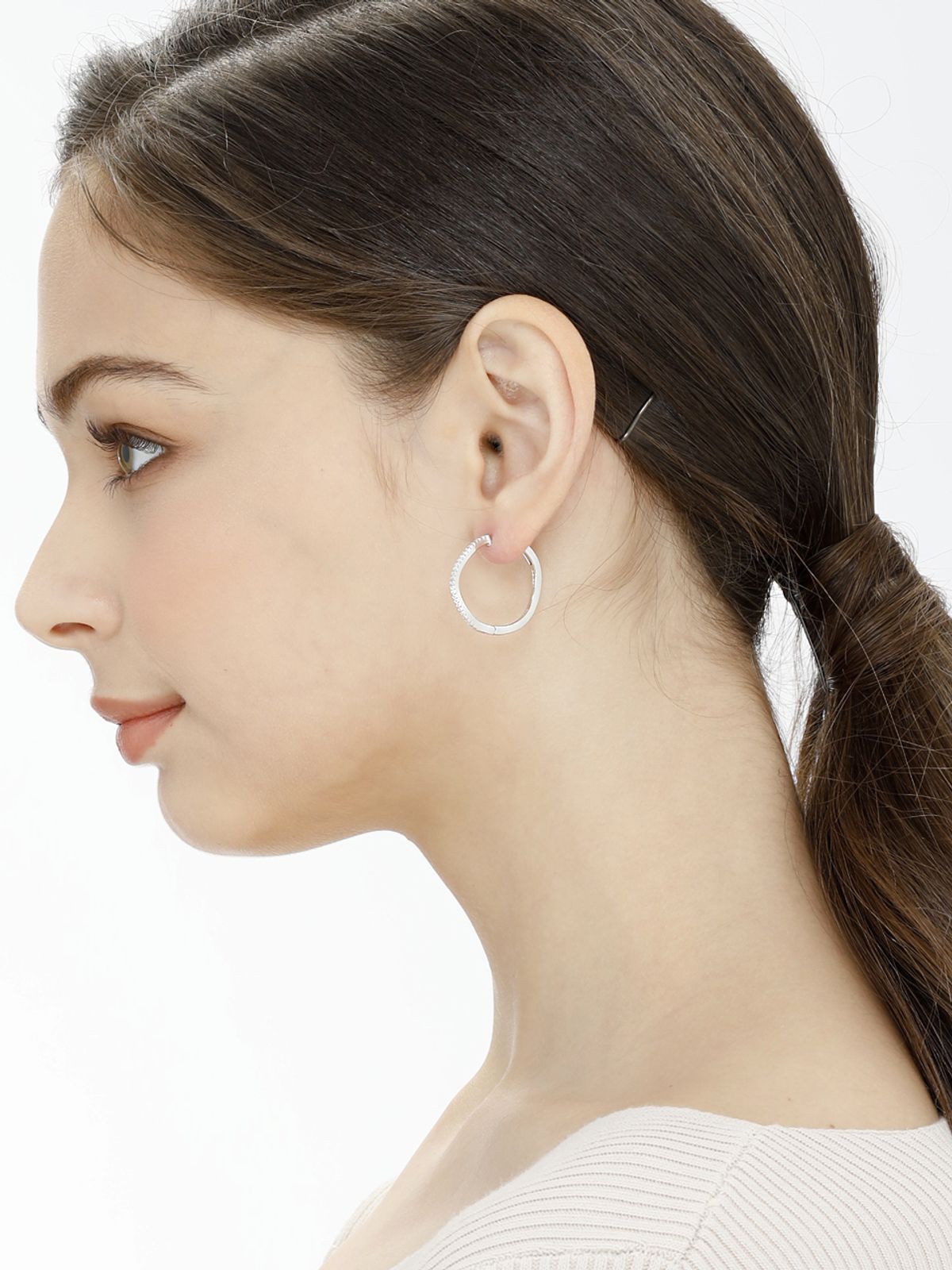 가이거주얼리(GEIGERJEWELRY) 물결 원터치 귀걸이 GISVEE017 (실버925 PIN)