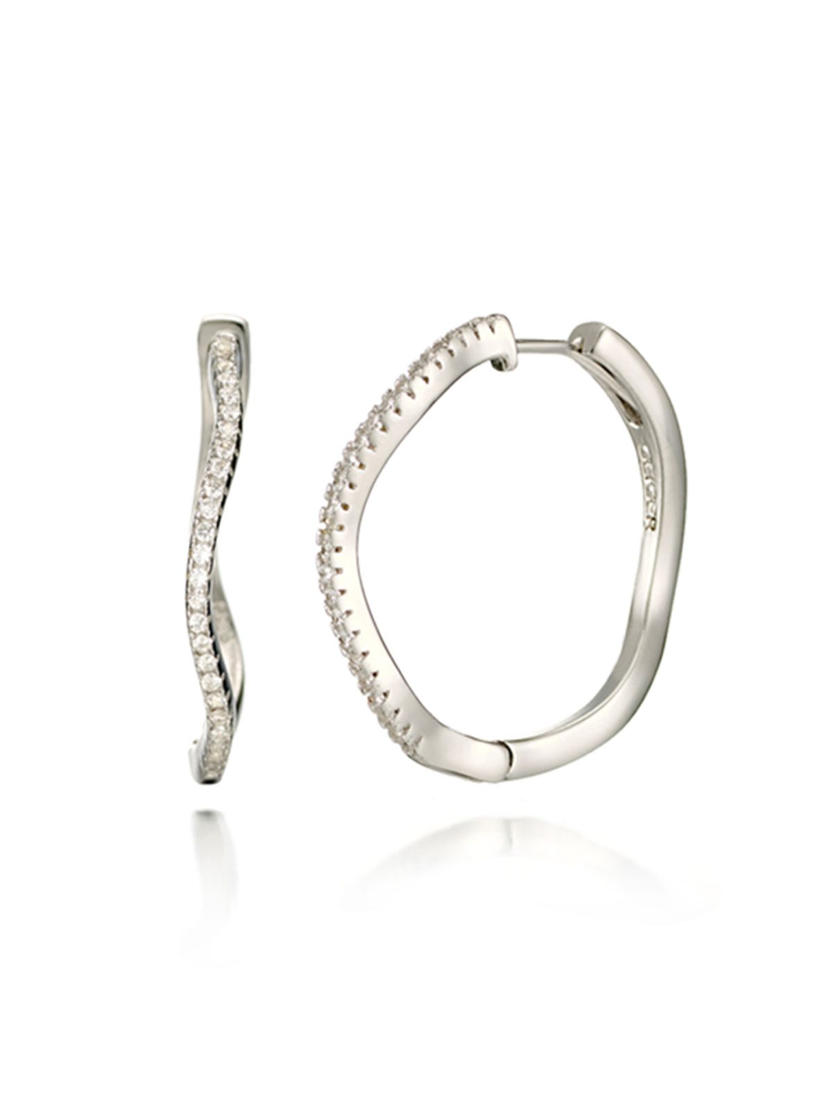 가이거주얼리(GEIGERJEWELRY) 물결 원터치 귀걸이 GISVEE017 (실버925 PIN)