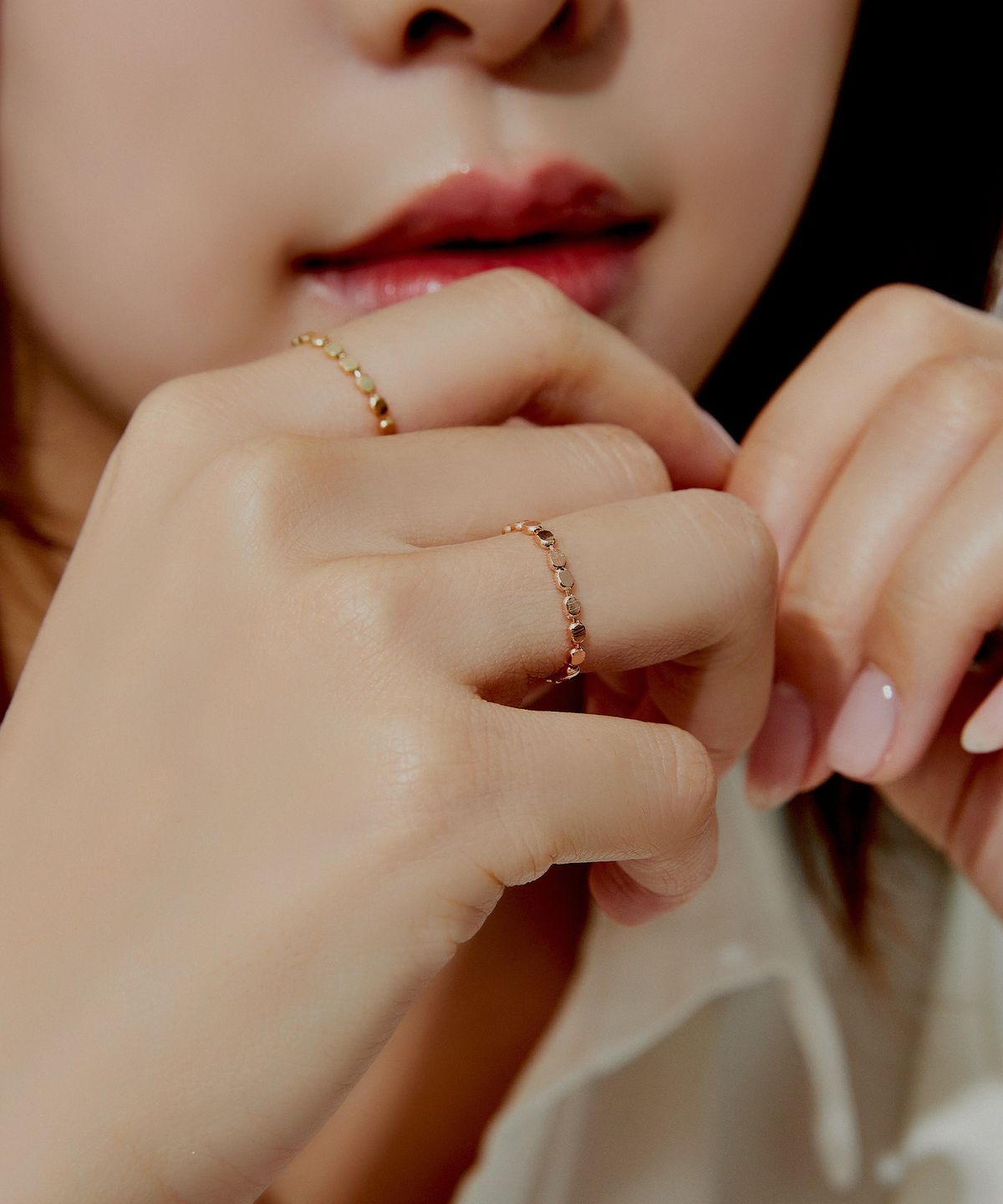 엘렌쥬얼리(HELENE JEWELRY) 14K 스위트 판볼 체인 반지