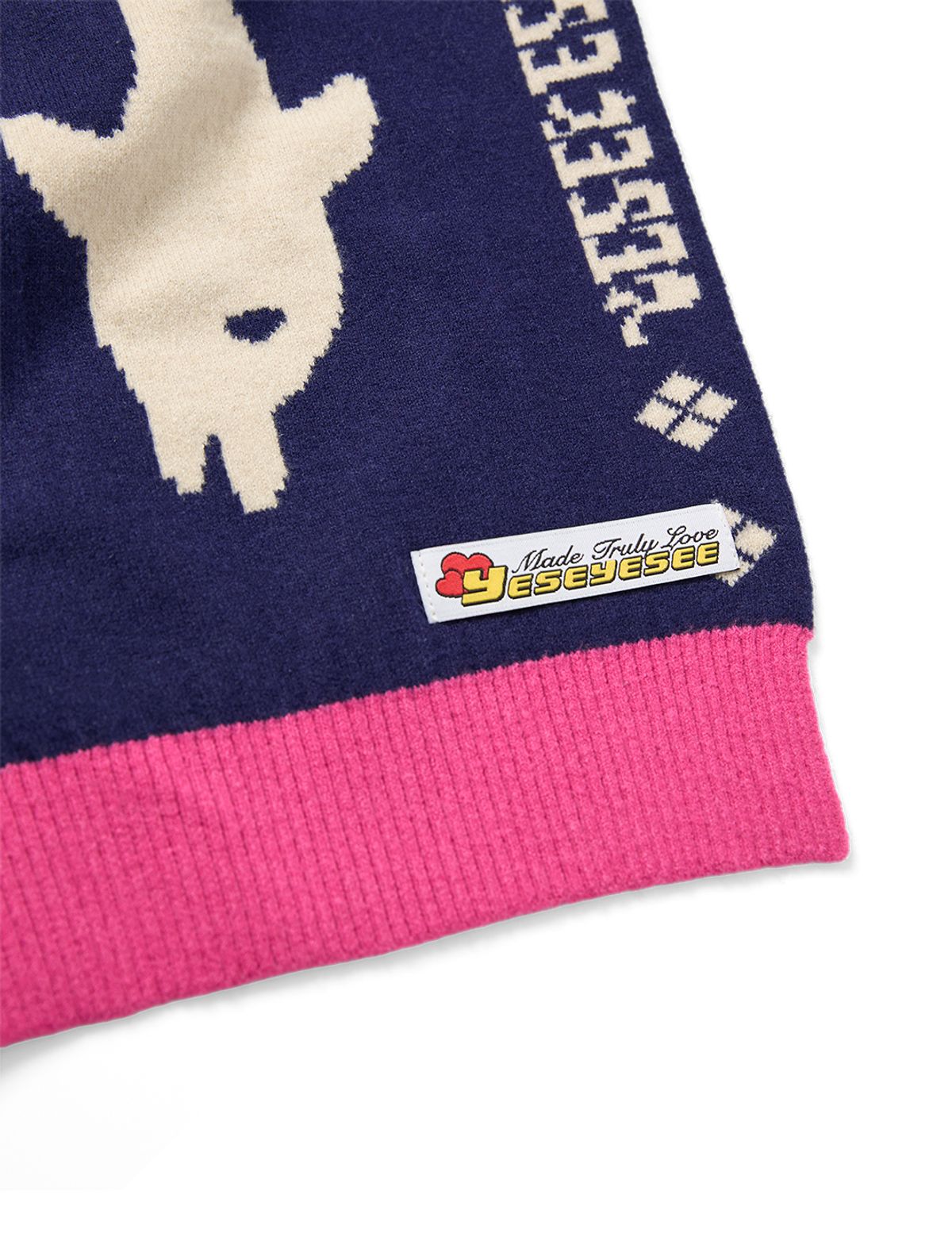 예스아이씨(YESEYESEE) Dolphin Knit Scarf Navy