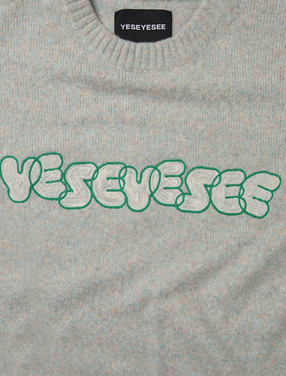 예스아이씨(YESEYESEE) Marble Pattern Logo Knit Pullover Multi