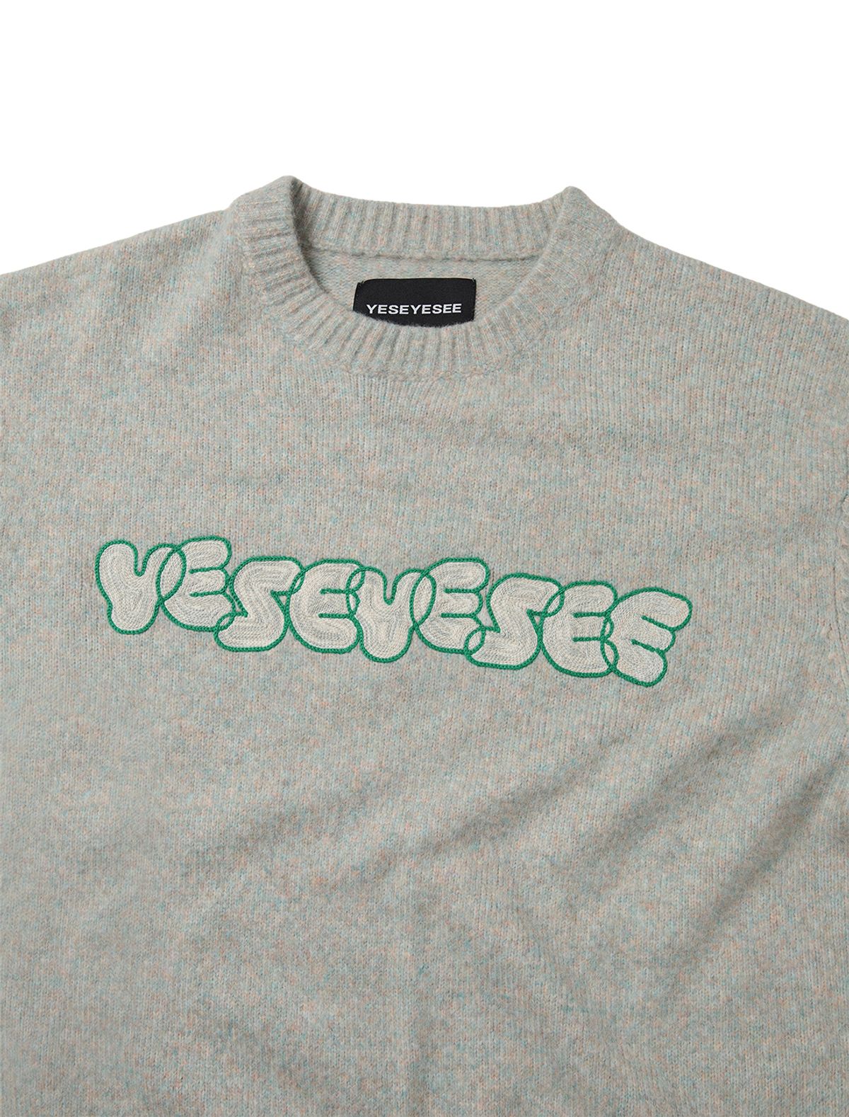 예스아이씨(YESEYESEE) Marble Pattern Logo Knit Pullover Multi