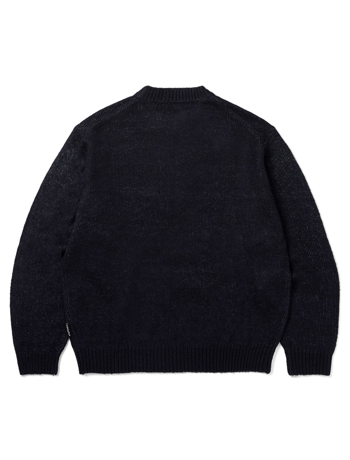예스아이씨(YESEYESEE) Marble Pattern Logo Knit Pullover Black