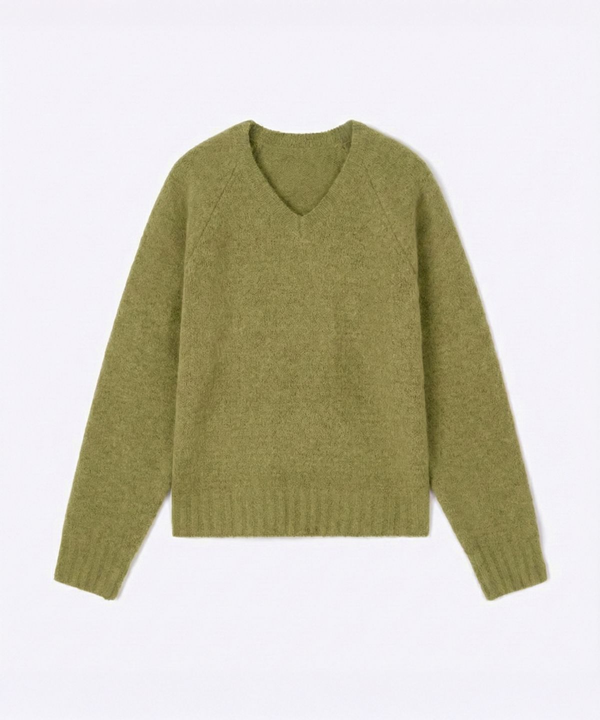 320쇼룸(320SHOWROOM) Raglan V-Neck Loose Fit Knit Pullover Khaki