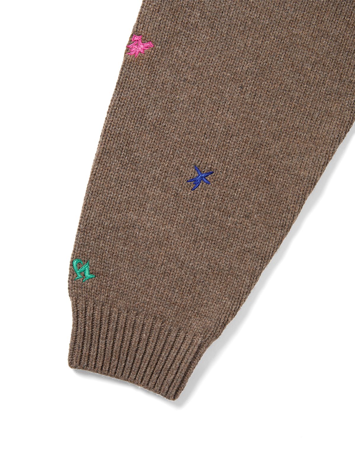예스아이씨(YESEYESEE) Multi Embroidery Knit Cardigan Brown