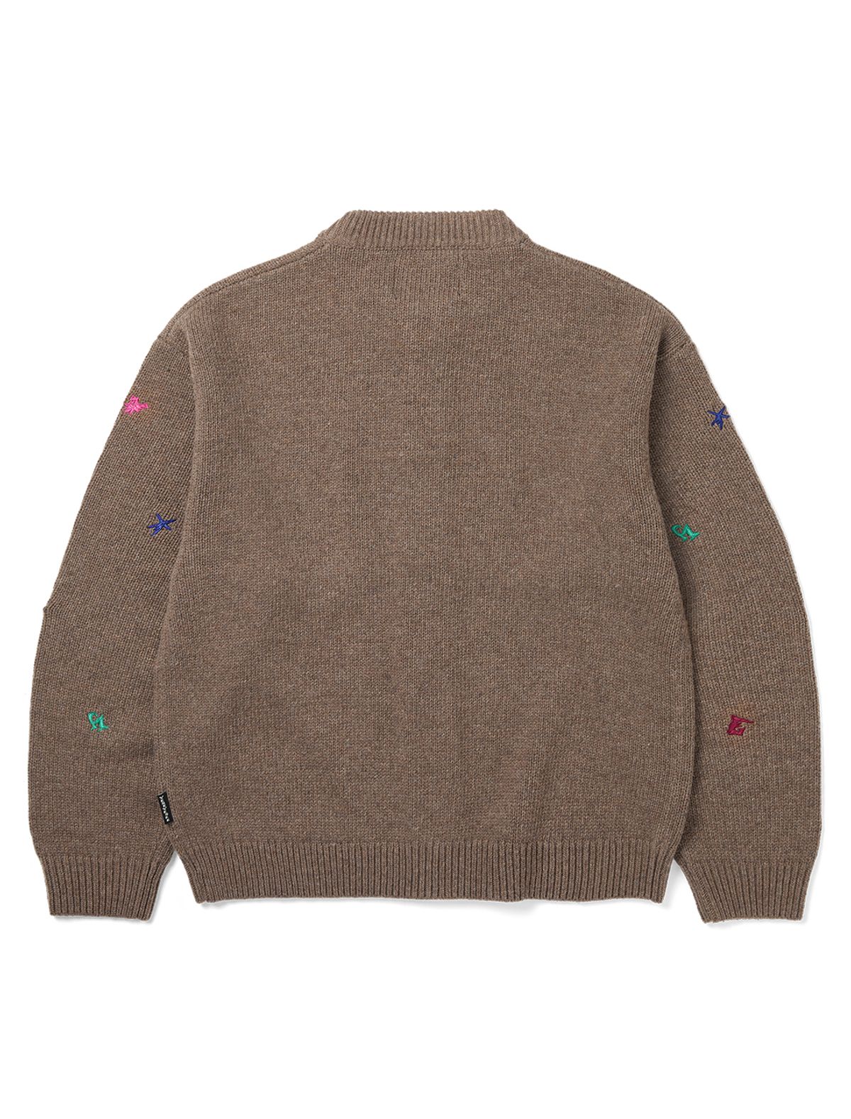 예스아이씨(YESEYESEE) Multi Embroidery Knit Cardigan Brown