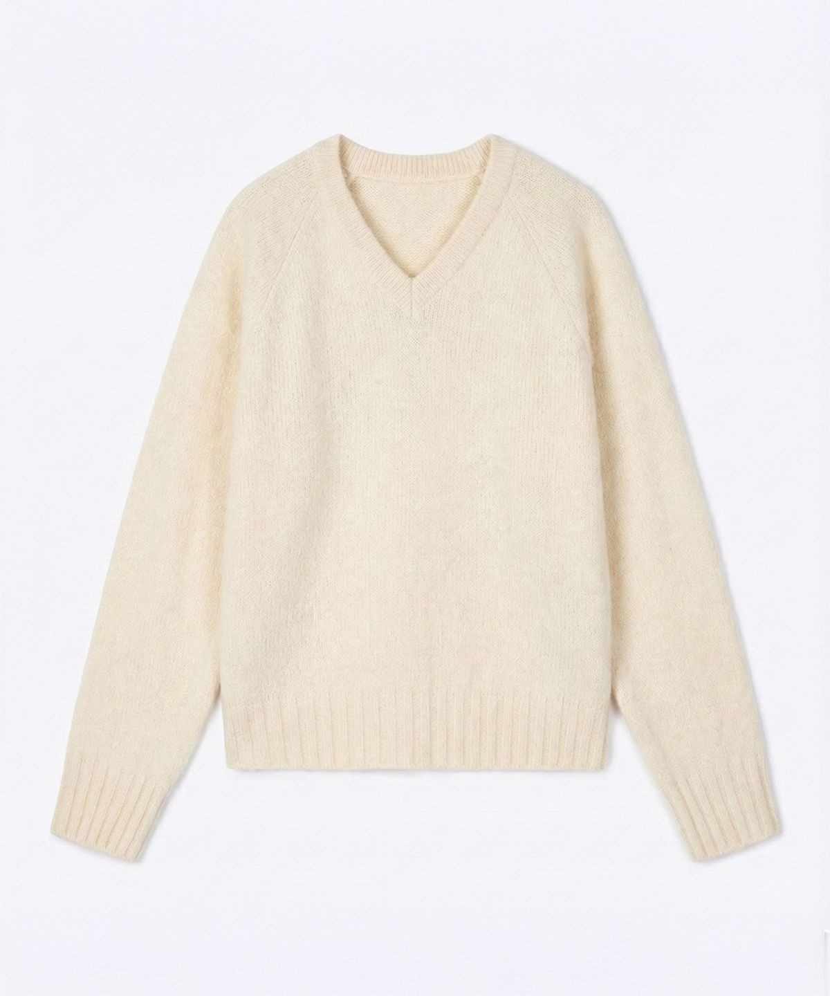 320쇼룸(320SHOWROOM) Raglan V-Neck Loose Fit Knit Pullover Ivory