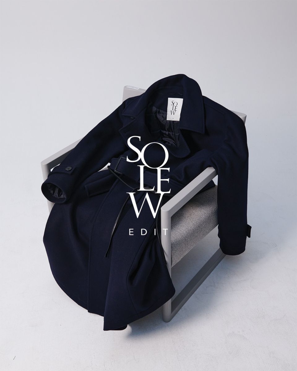 MUSINSA公式 | SOLEW ダブルブレストレザーパッチコート_チャコール