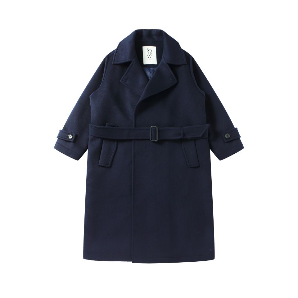 MUSINSA公式 | SOLEW ルーズフィットダブルブレストコート_ネイビー