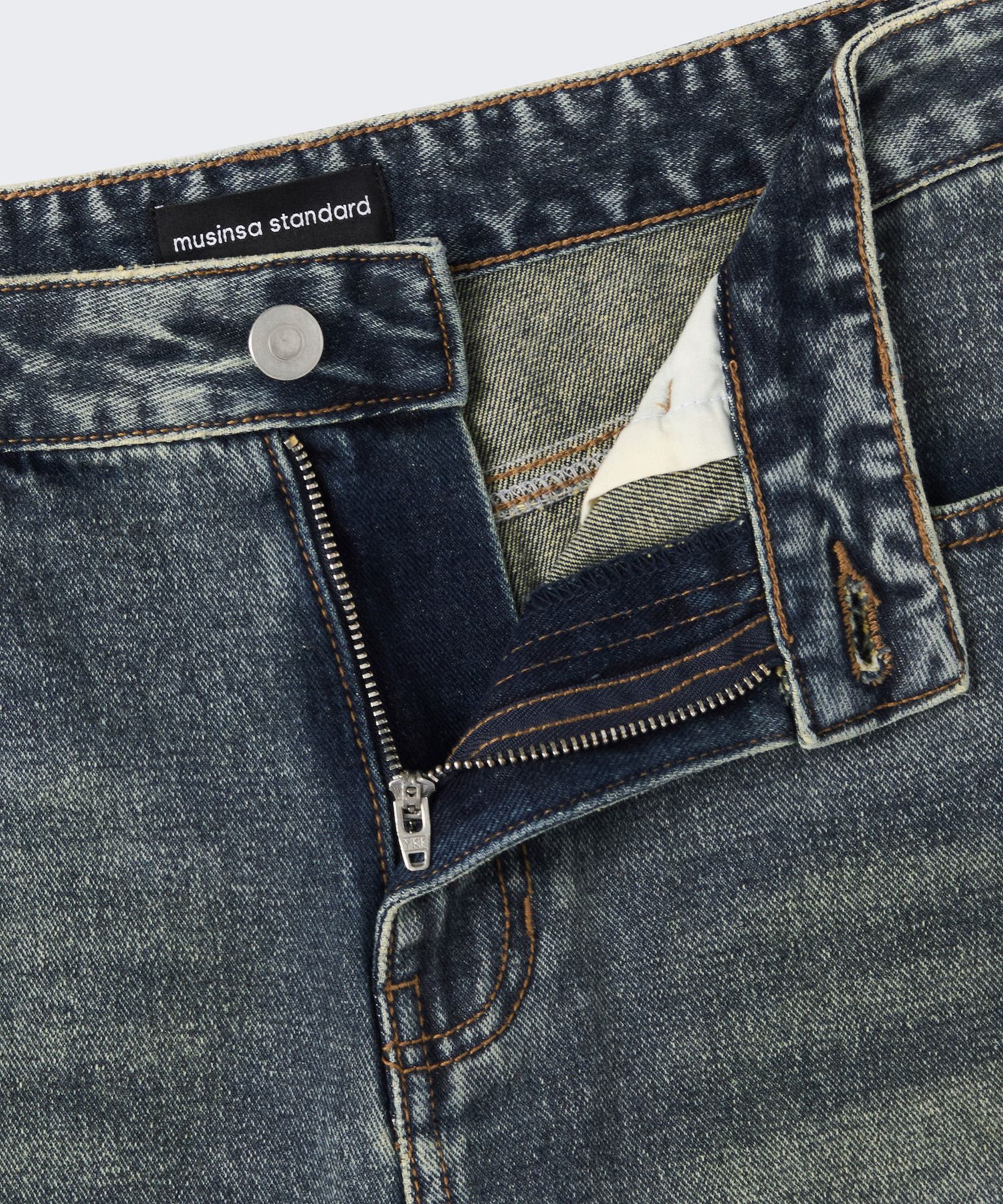 Women's Stud Wide Denim Pants - Rusty Blue thumbnail 5