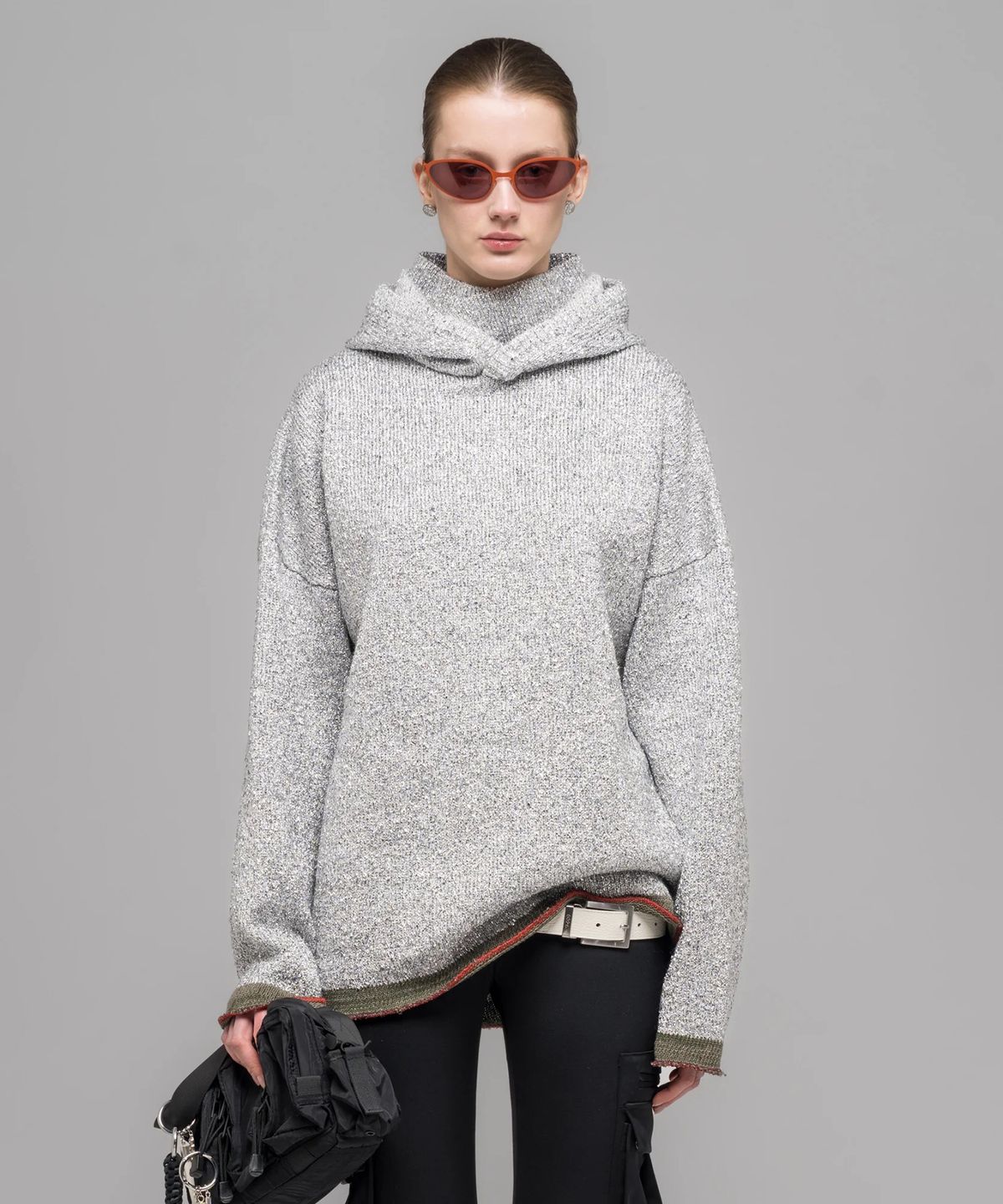 032씨(032C) (U) 메탈리카 니트 후디 SILVER METALLICA KNIT HOODIE SILVER