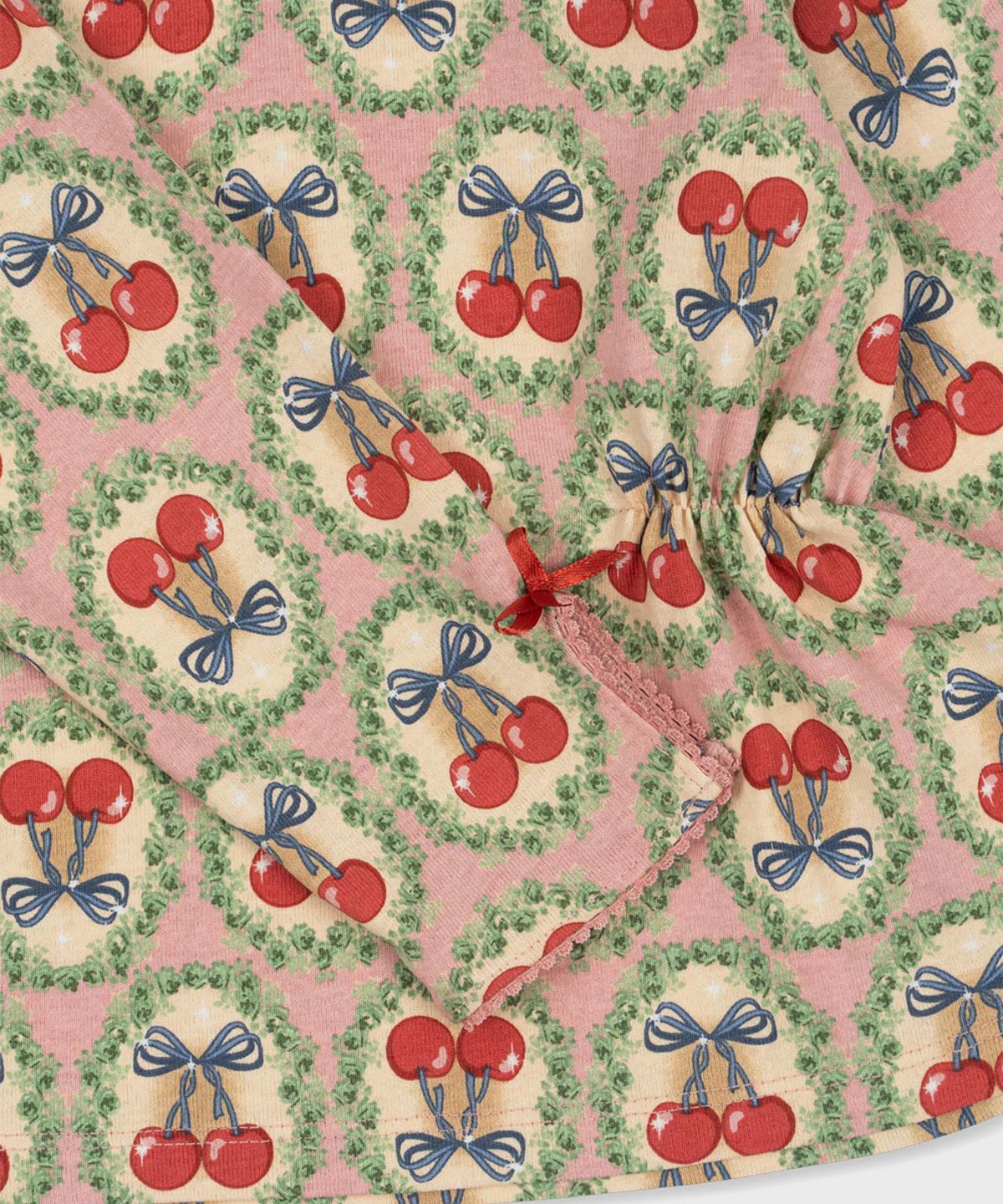 콩제슬래드(KONGESSLOEJD) 체리 드레이 블라우스 레깅스 세트 Cherry Bow