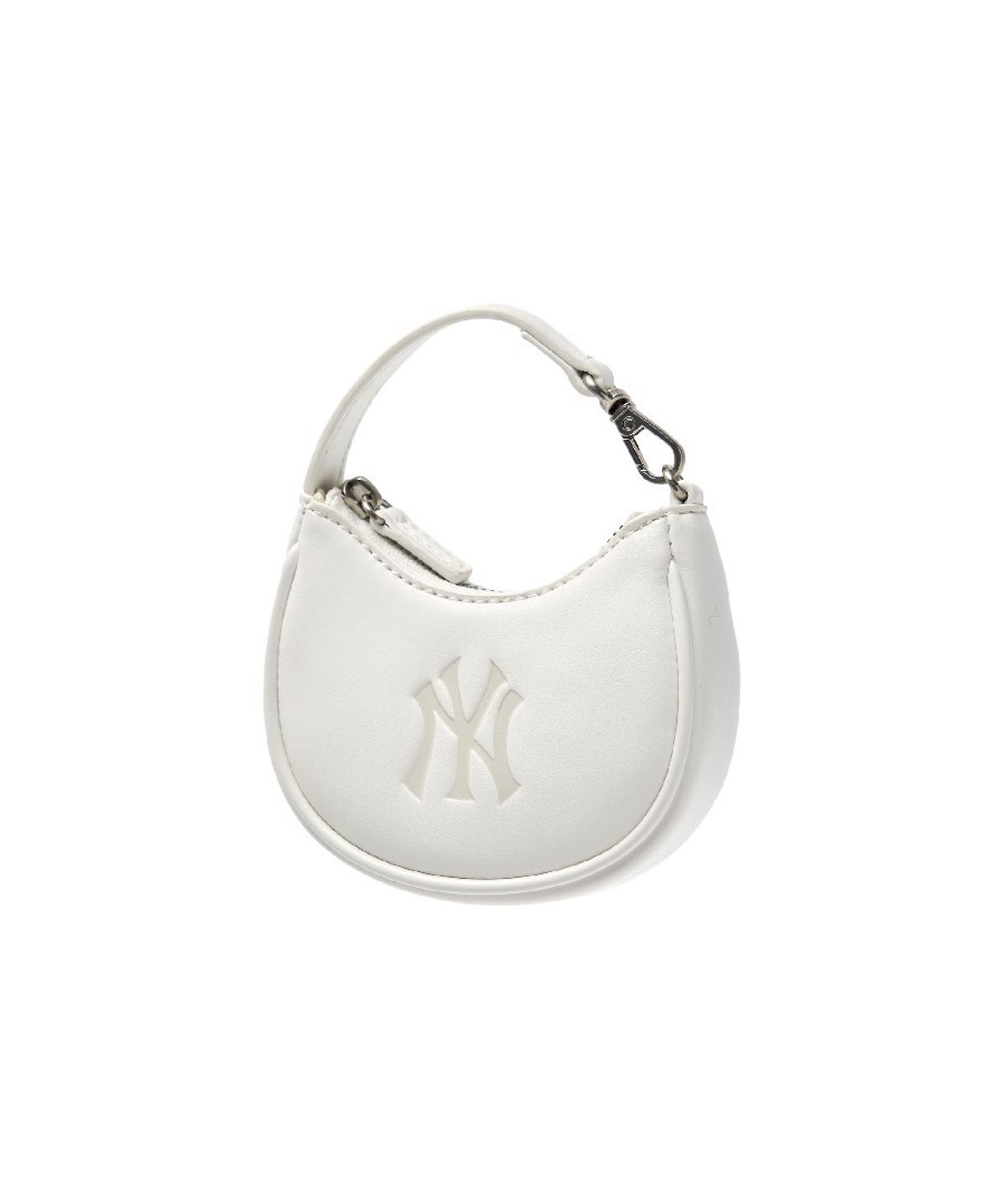 엠엘비(MLB) 베이직 엠보 로고 미니백 키링 NY (Cream)