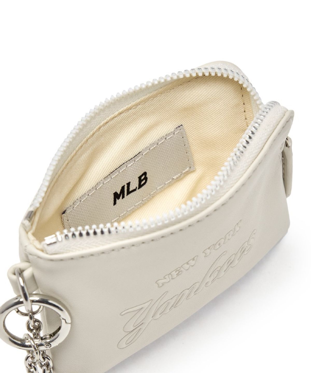 엠엘비(MLB) 베이직 카드 파우치 키링 NY (Ivory)