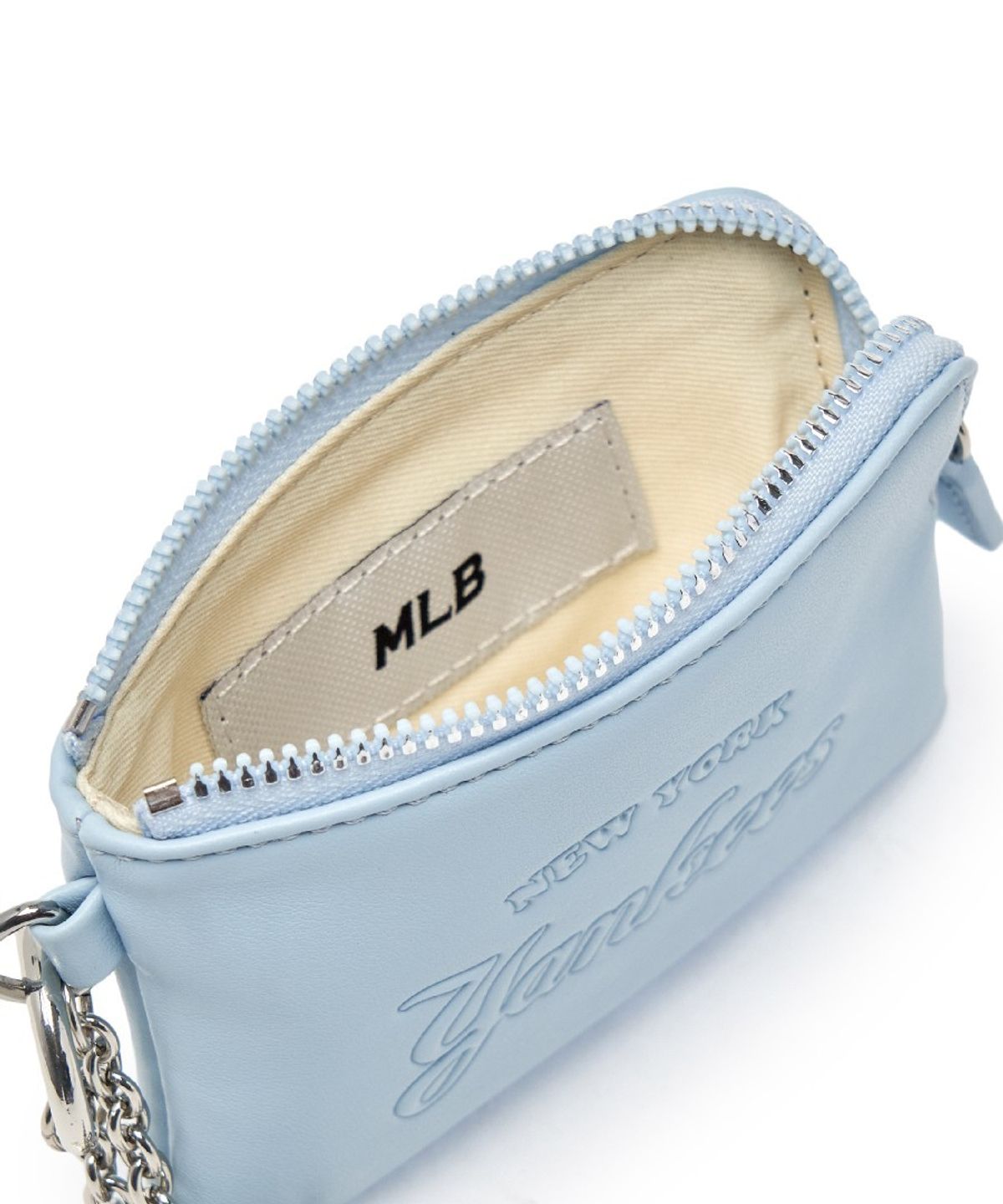 엠엘비(MLB) 베이직 카드 파우치 키링 NY (Sky blue)