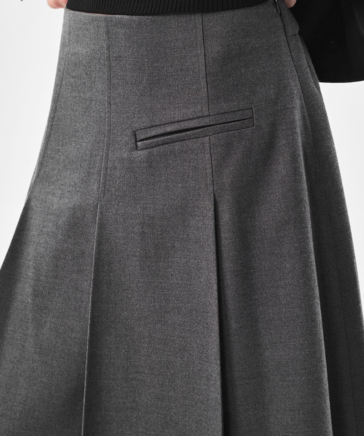 라넌큘러스(RANUNCULUS) A라인 울 스커트_GREY