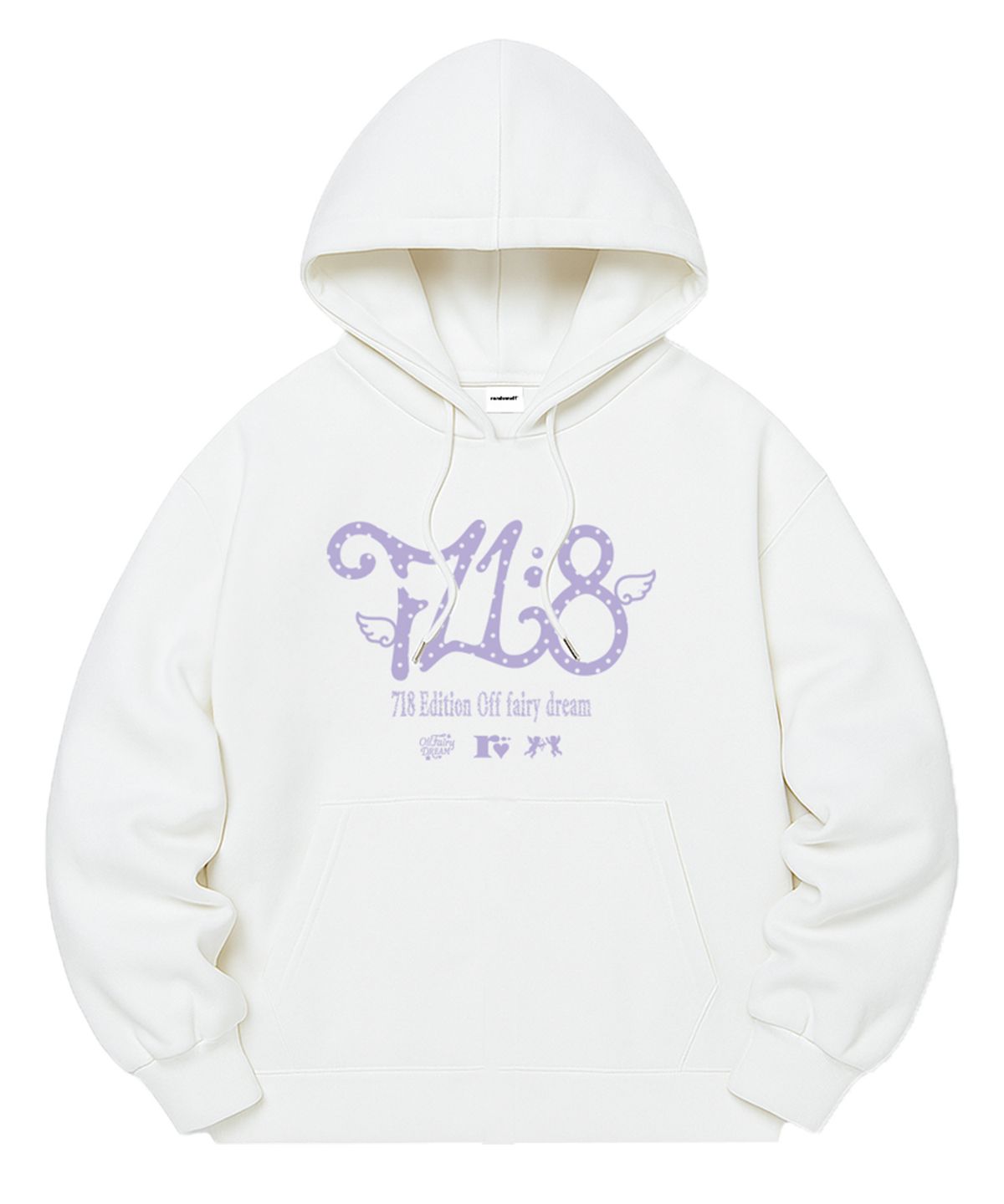 랜덤오프(RANDOMOFF) [기모선택] 718 DOT LOGO SEMI OVER FIT HOODIE (3color)