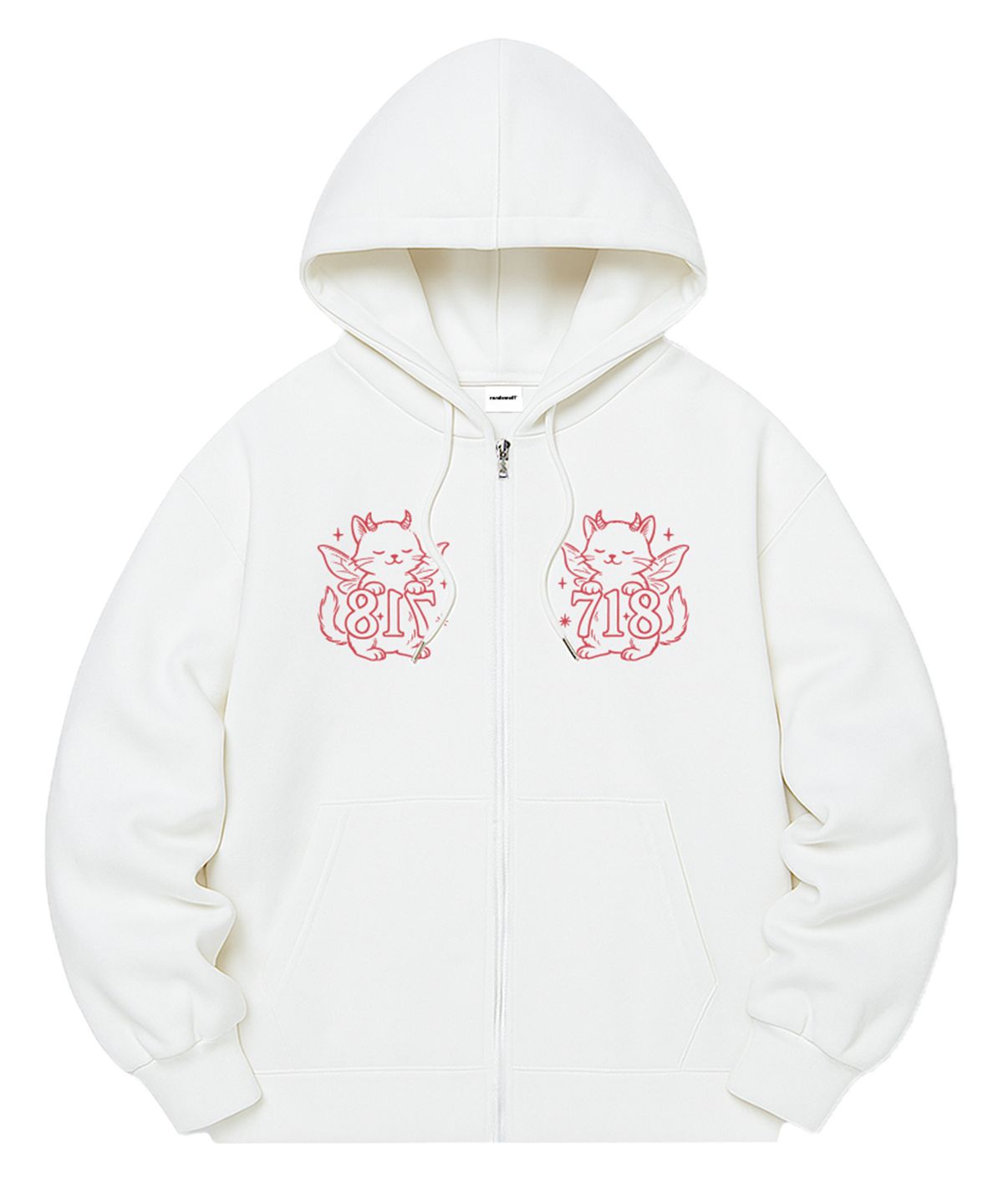 랜덤오프(RANDOMOFF) [기모선택] 718 DEVIL CAT SEMI OVER FIT ZIP-UP (3color)