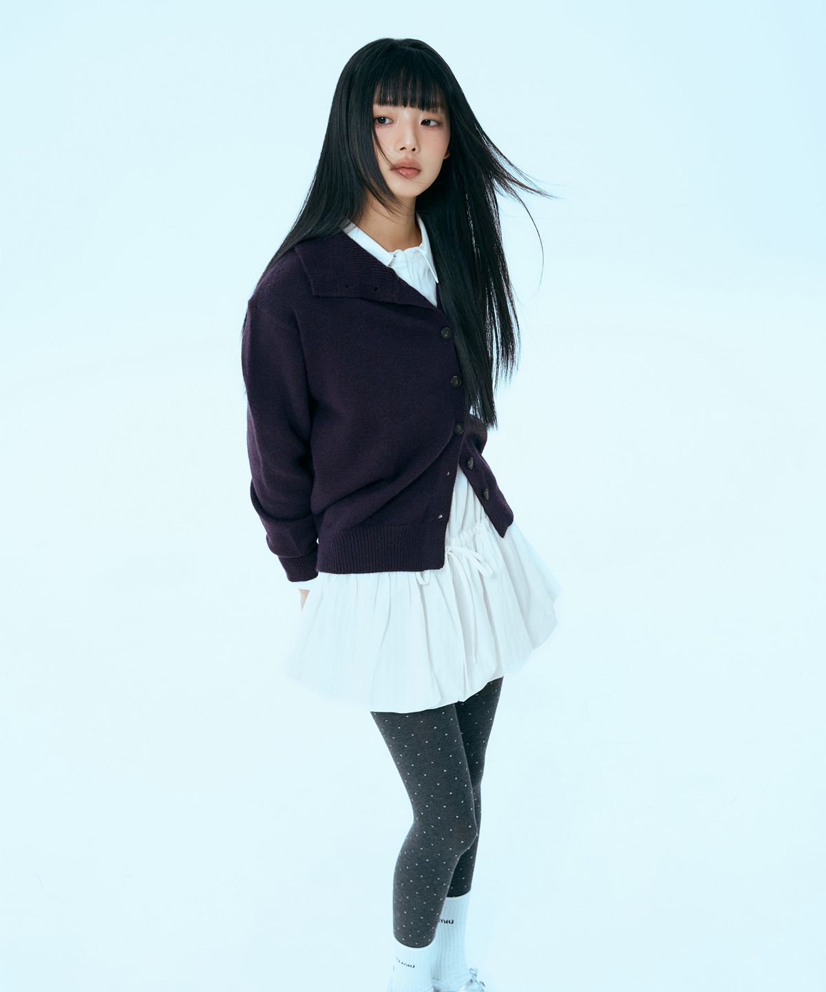미쏘(MIXXO) 변형넥 언발란스 가디건 RE CKFV1SS_MIWCKG12QT