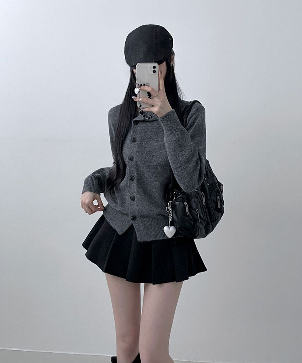 미쏘(MIXXO) 변형넥 언발란스 가디건 RE CKFV1SS_MIWCKG12QT