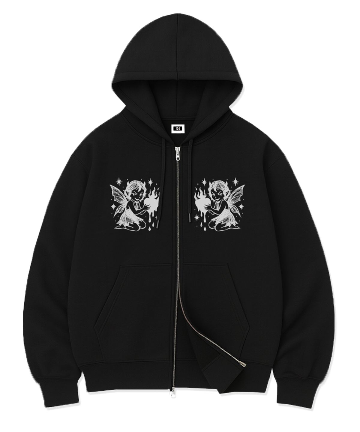 랜덤오프(RANDOMOFF) DEVIL FAIRY OVER FIT 2-WAY ZIP-UP (2color)