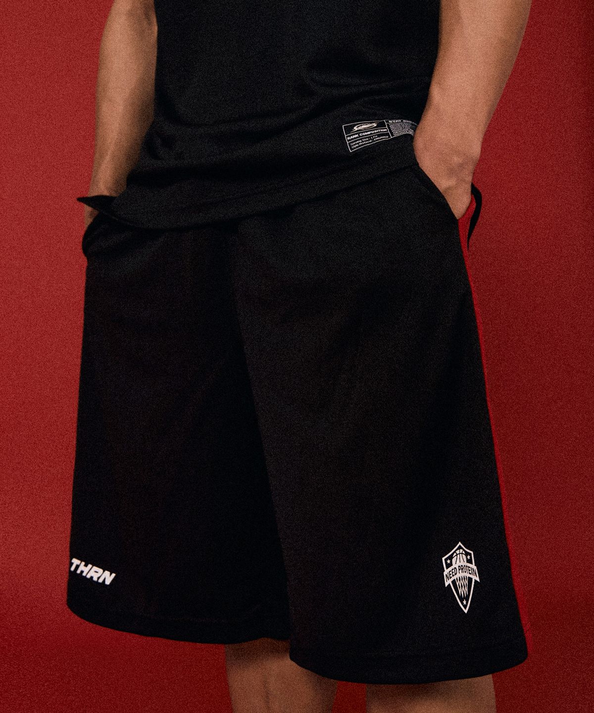 더랭크(THERANK) FORCEFIELD AIRBASE MESH SHORTS [BLACK]