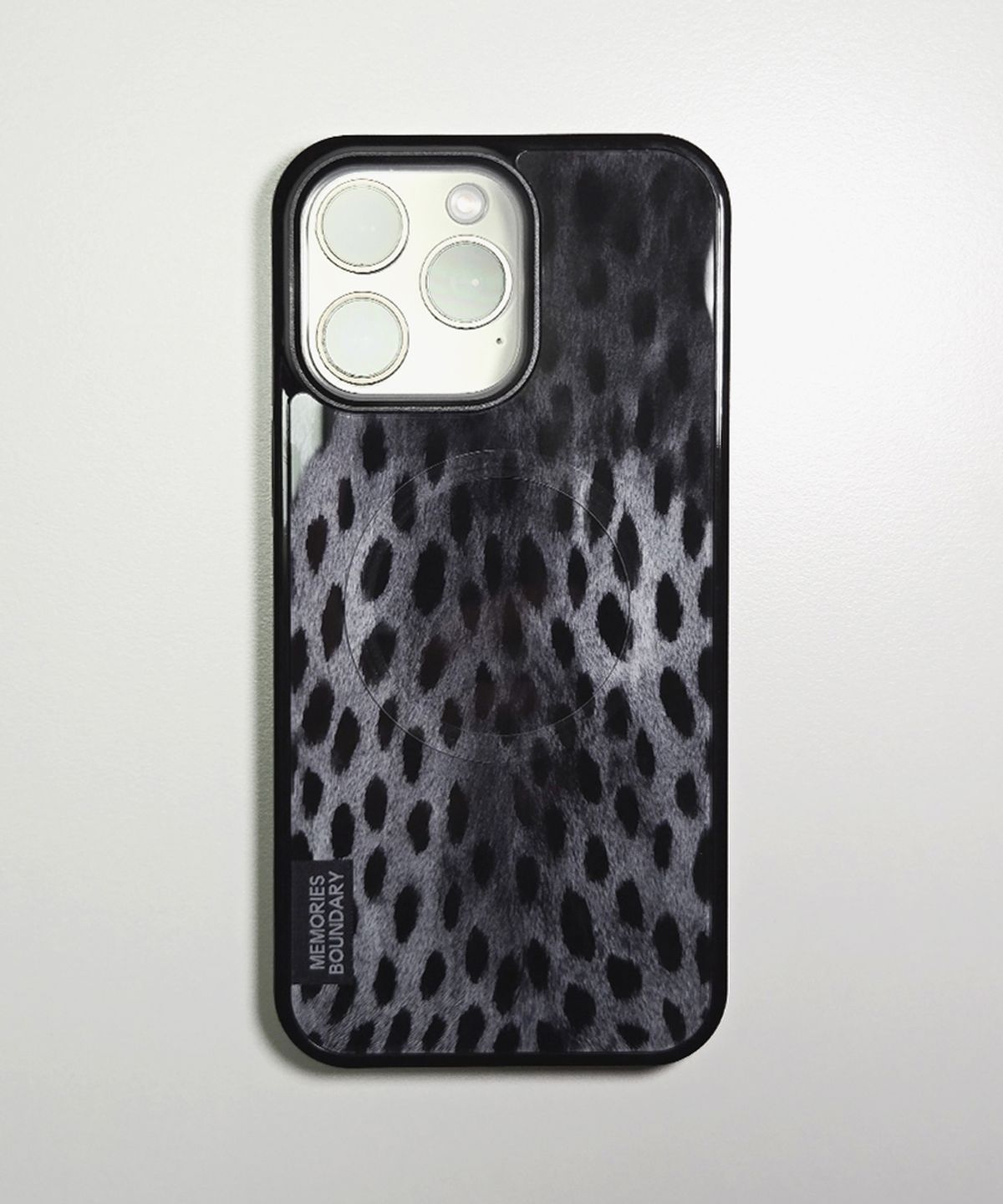 메모리즈바운더리(MEMORIESBOUNDARY) Wild Luxe Leopard Phone Case Shadow (BK_Epoxy/MagSafe Glass)