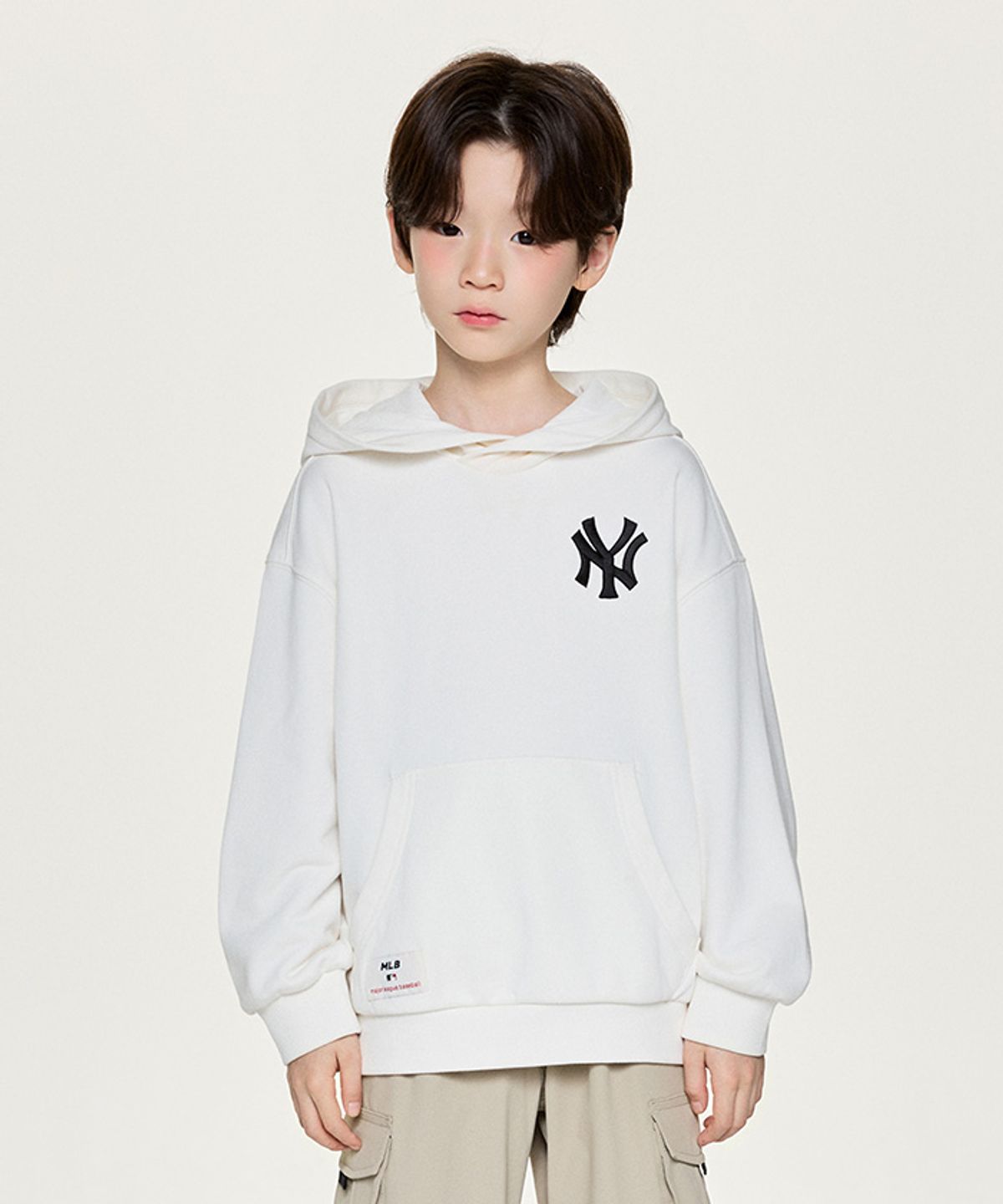 엠엘비 키즈(MLB KIDS) 베이직 클래식 쿠퍼스 후드티 NY (Ivory)