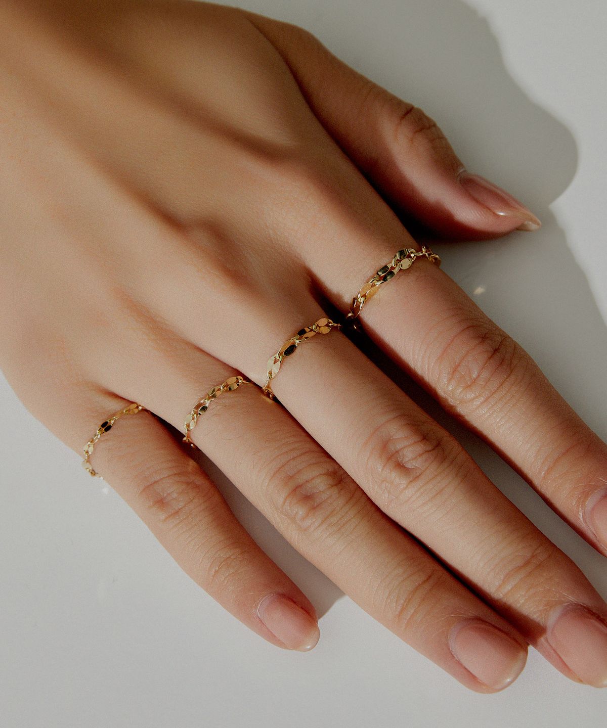 엘렌쥬얼리(HELENE JEWELRY) 14K 아몬드 체인 반지
