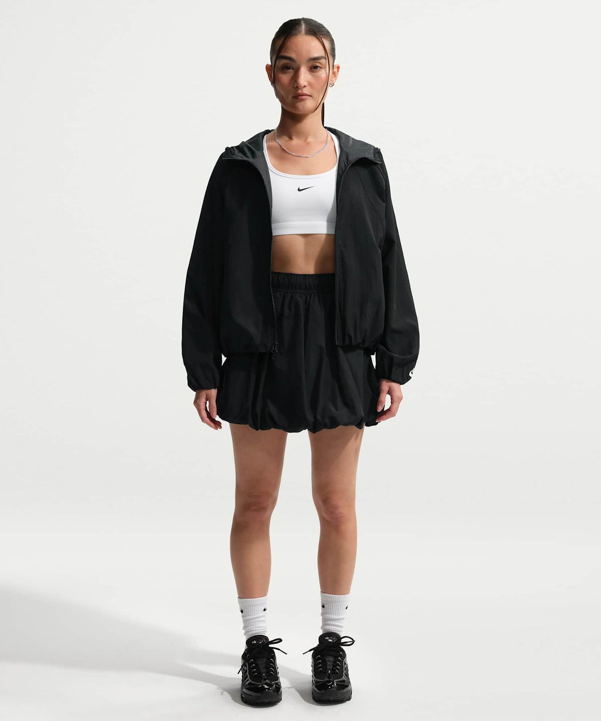 나이키(NIKE) 스포츠웨어 오버사이즈 후드 재킷 W - 블랙:초크 / IQ0057-010