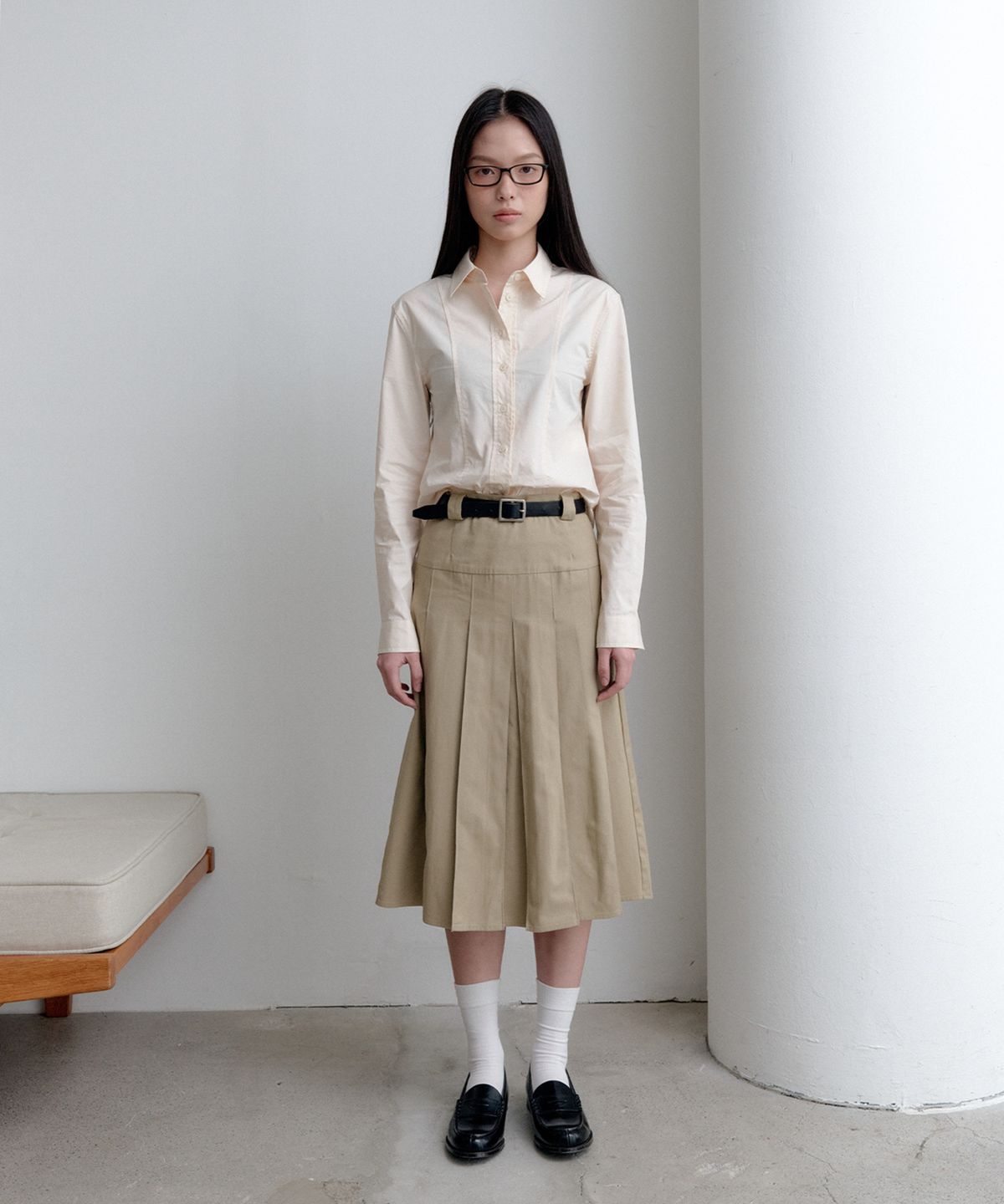벨르(VELLE) Slim Fit Shirt_Cream Beige