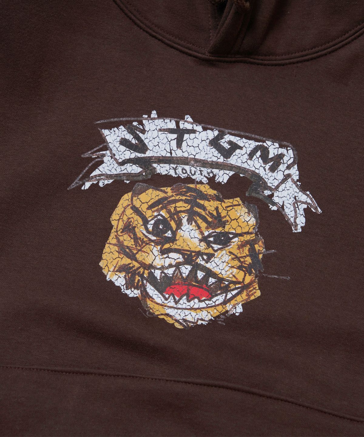 스티그마(STIGMA) [STGM youth] TIGER CROP HOODIE BRN