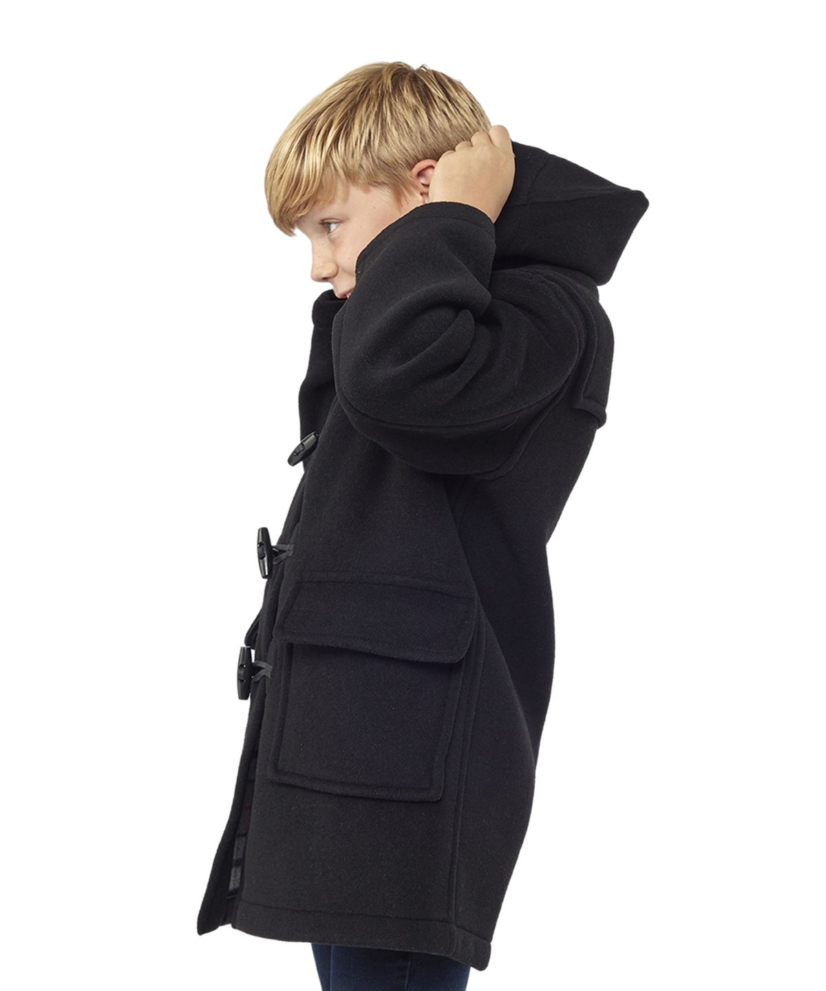 몽고메리(MONTGOMERY) CLASSIC FIT DUFFLE COAT FOR KIDS - BLACK