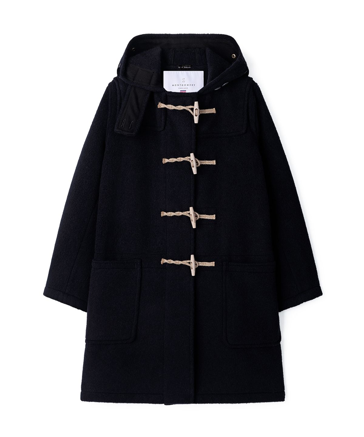 몽고메리(MONTGOMERY) WOMENS LONG ORIGINAL DUFFLE COAT WITH WOODEN - NAVY